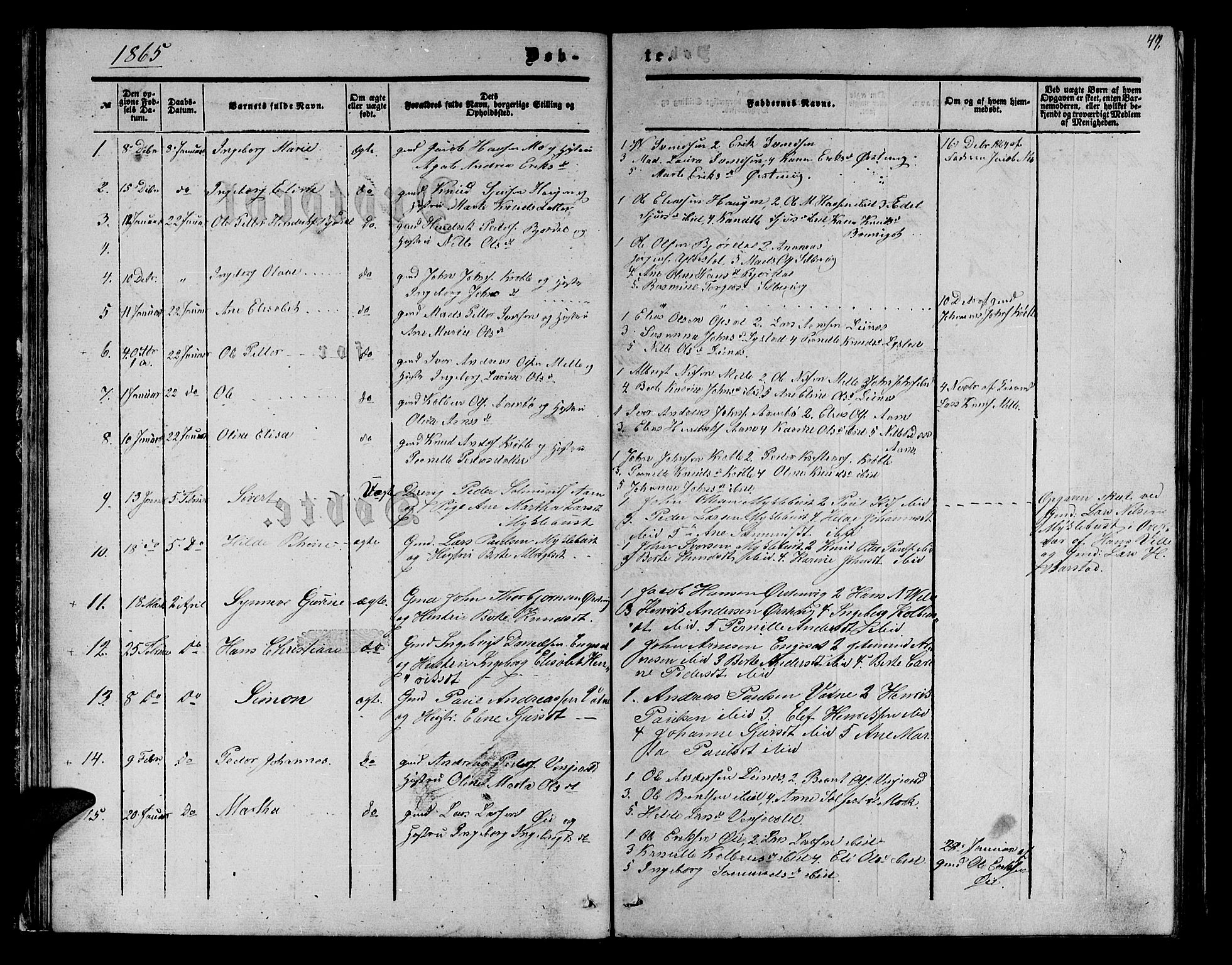 Ministerialprotokoller, klokkerbøker og fødselsregistre - Møre og Romsdal, AV/SAT-A-1454/513/L0188: Parish register (copy) no. 513C02, 1865-1882, p. 49