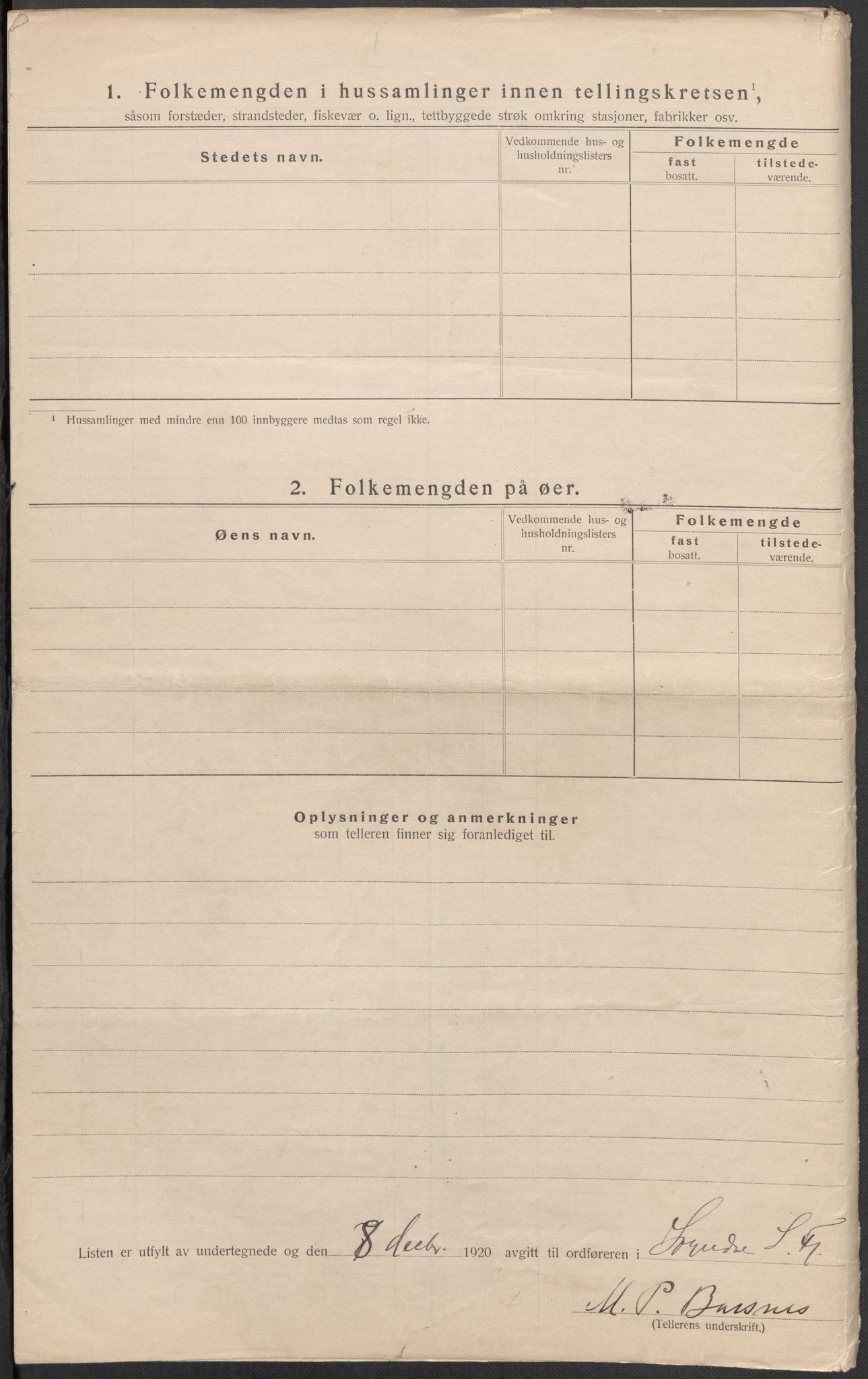 SAB, 1920 census for Sogndal, 1920, p. 7