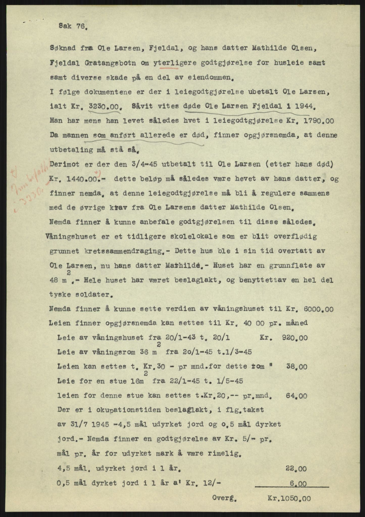 Forsvarsdepartementet, 10. kontor / Oppgjørskontoret, AV/RA-RAFA-1225/D/Dd/L0480: Troms, 1942-1953, p. 36