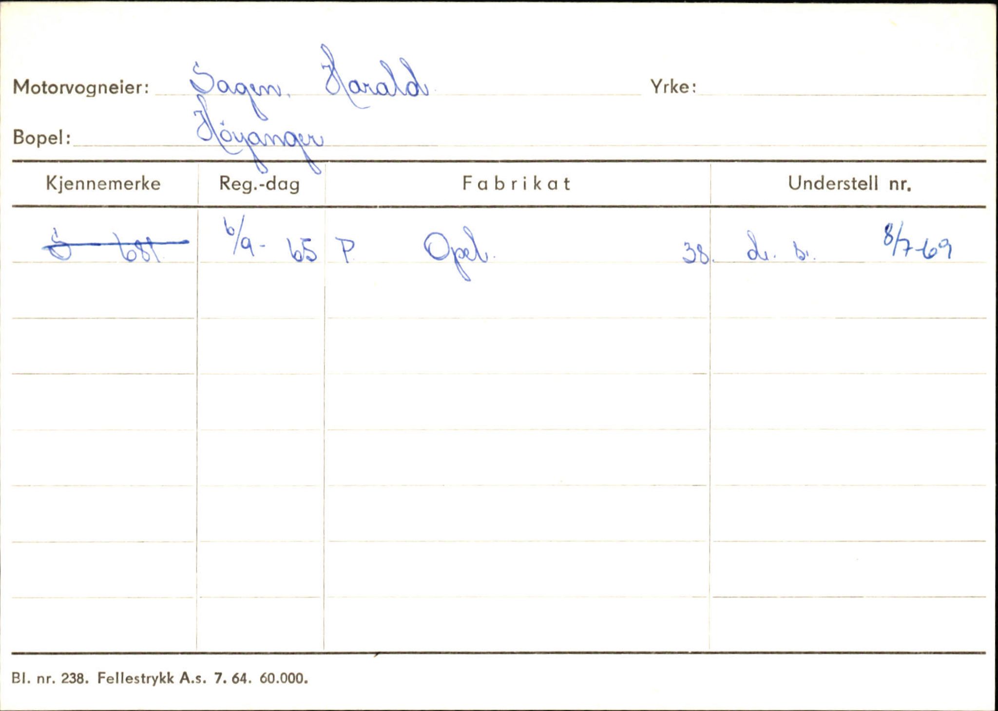 Statens vegvesen, Sogn og Fjordane vegkontor, AV/SAB-A-5301/4/F/L0131: Eigarregister Høyanger P-Å. Stryn S-Å, 1945-1975, p. 142