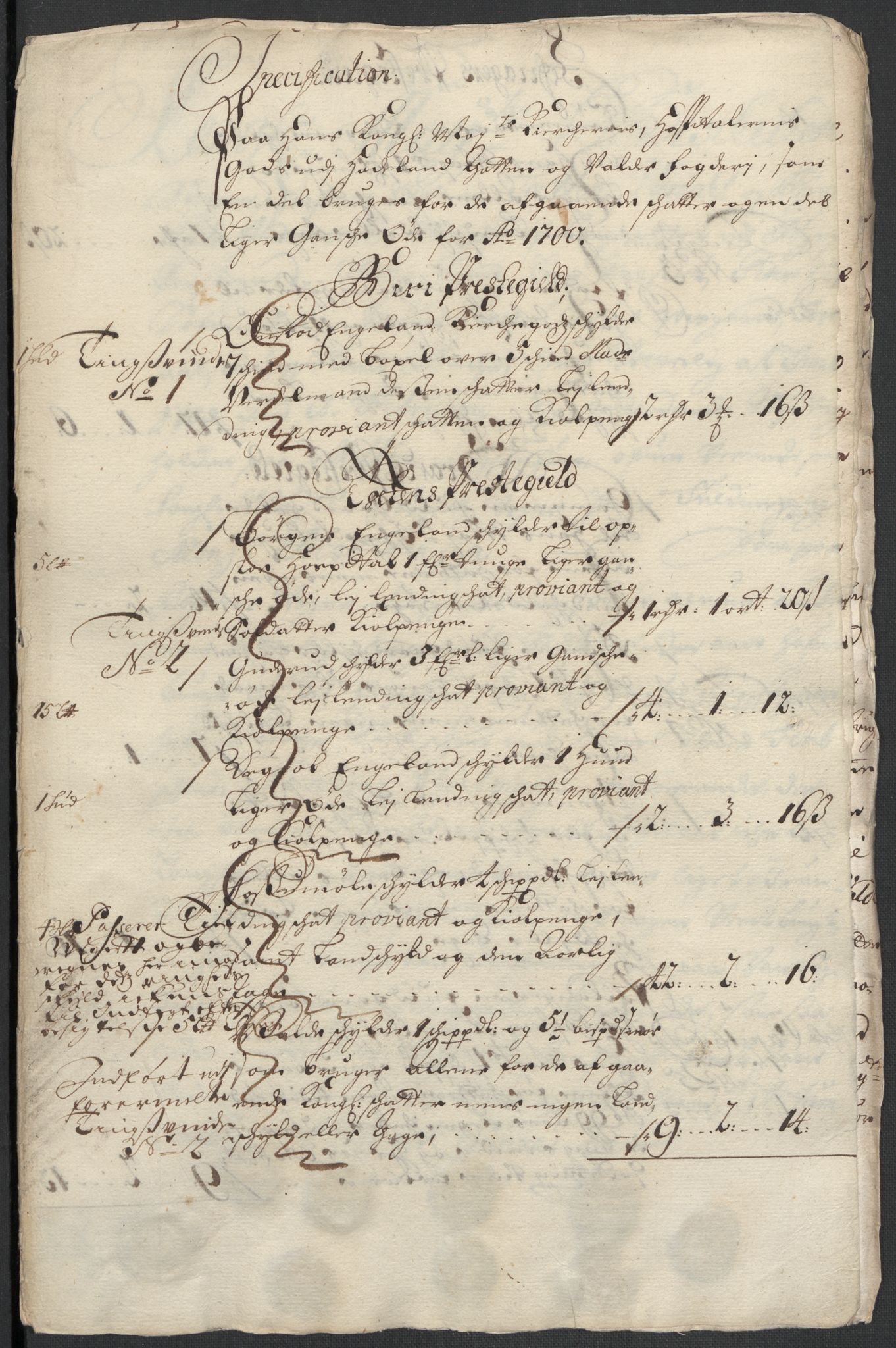 Rentekammeret inntil 1814, Reviderte regnskaper, Fogderegnskap, RA/EA-4092/R18/L1298: Fogderegnskap Hadeland, Toten og Valdres, 1700, p. 424