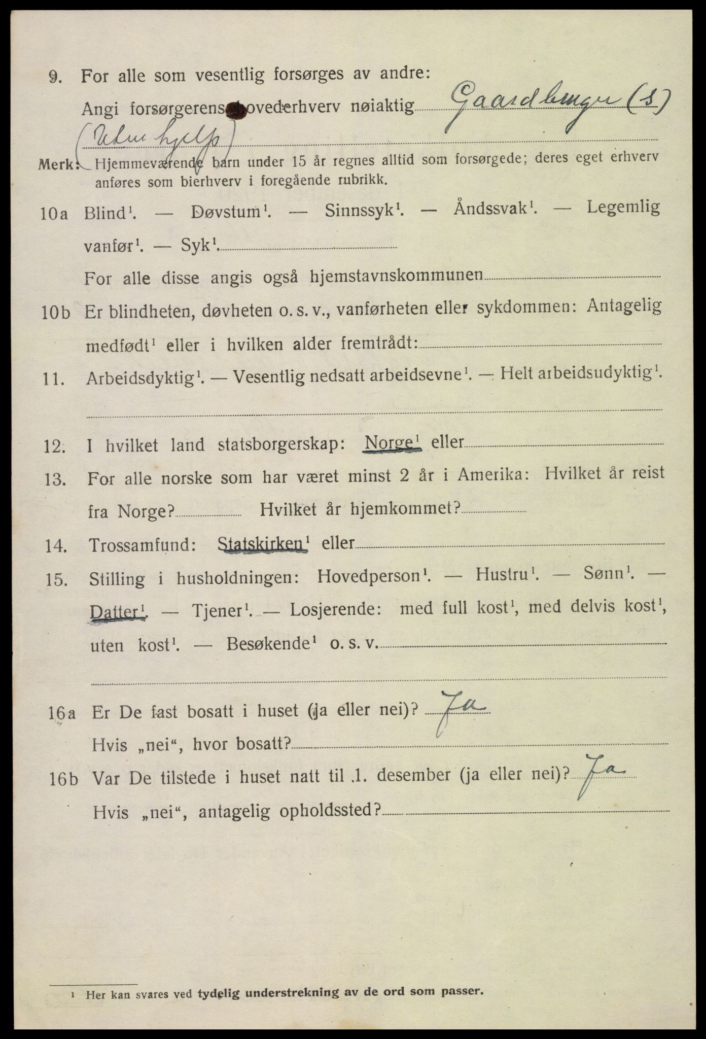 SAK, 1920 census for Iveland, 1920, p. 2130