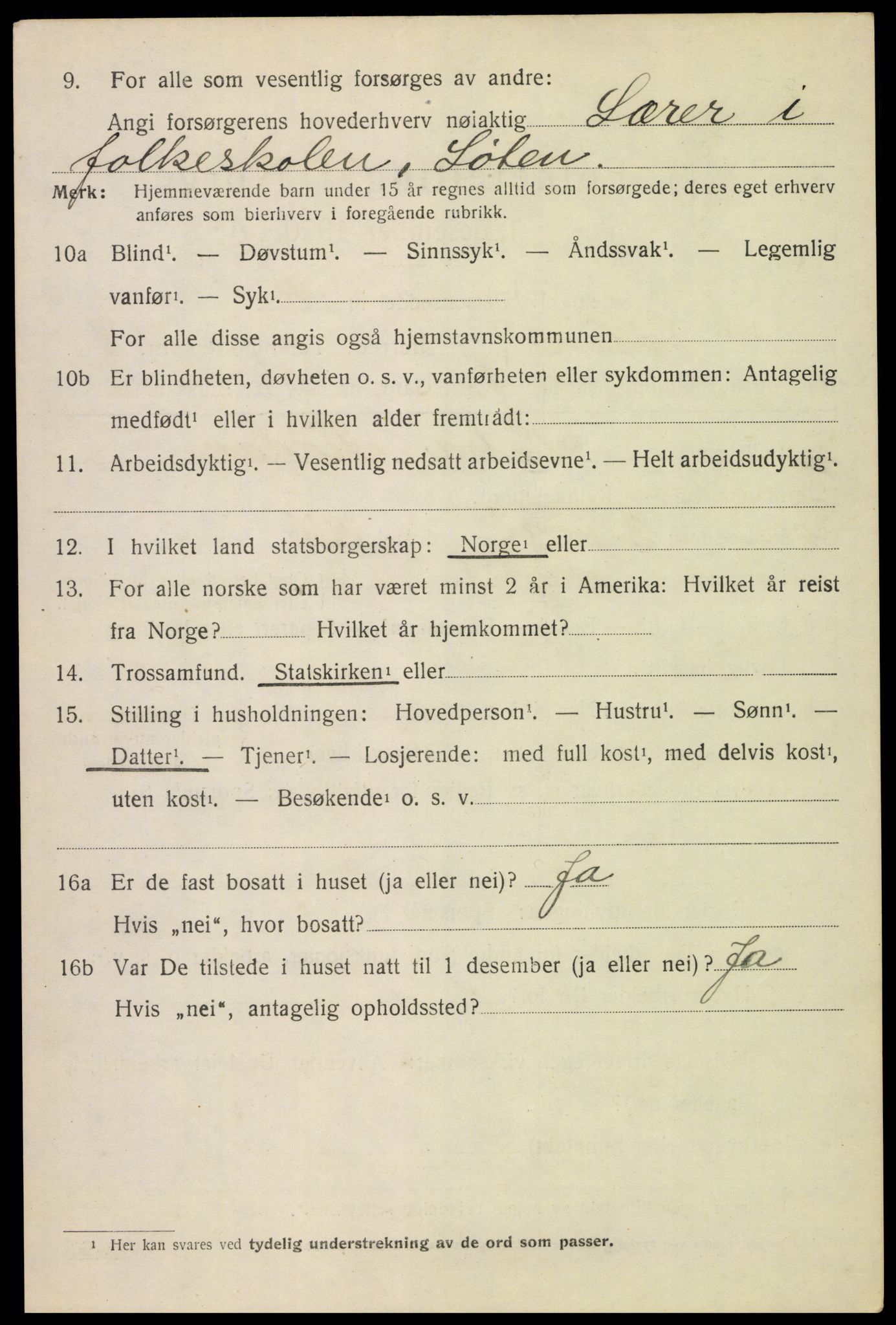 SAH, 1920 census for Løten, 1920, p. 14240