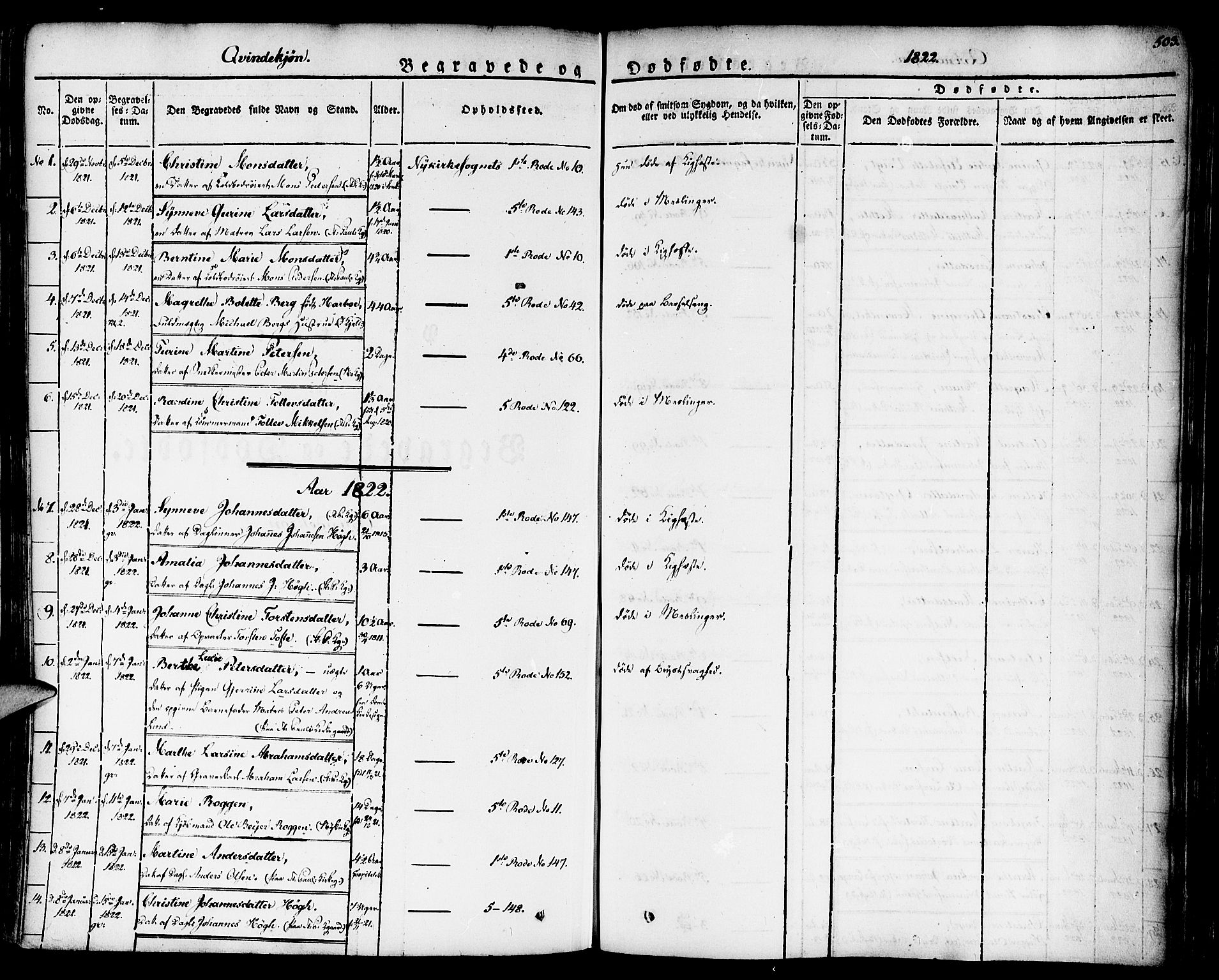 Nykirken Sokneprestembete, SAB/A-77101/H/Haa/L0012: Parish register (official) no. A 12, 1821-1844, p. 503