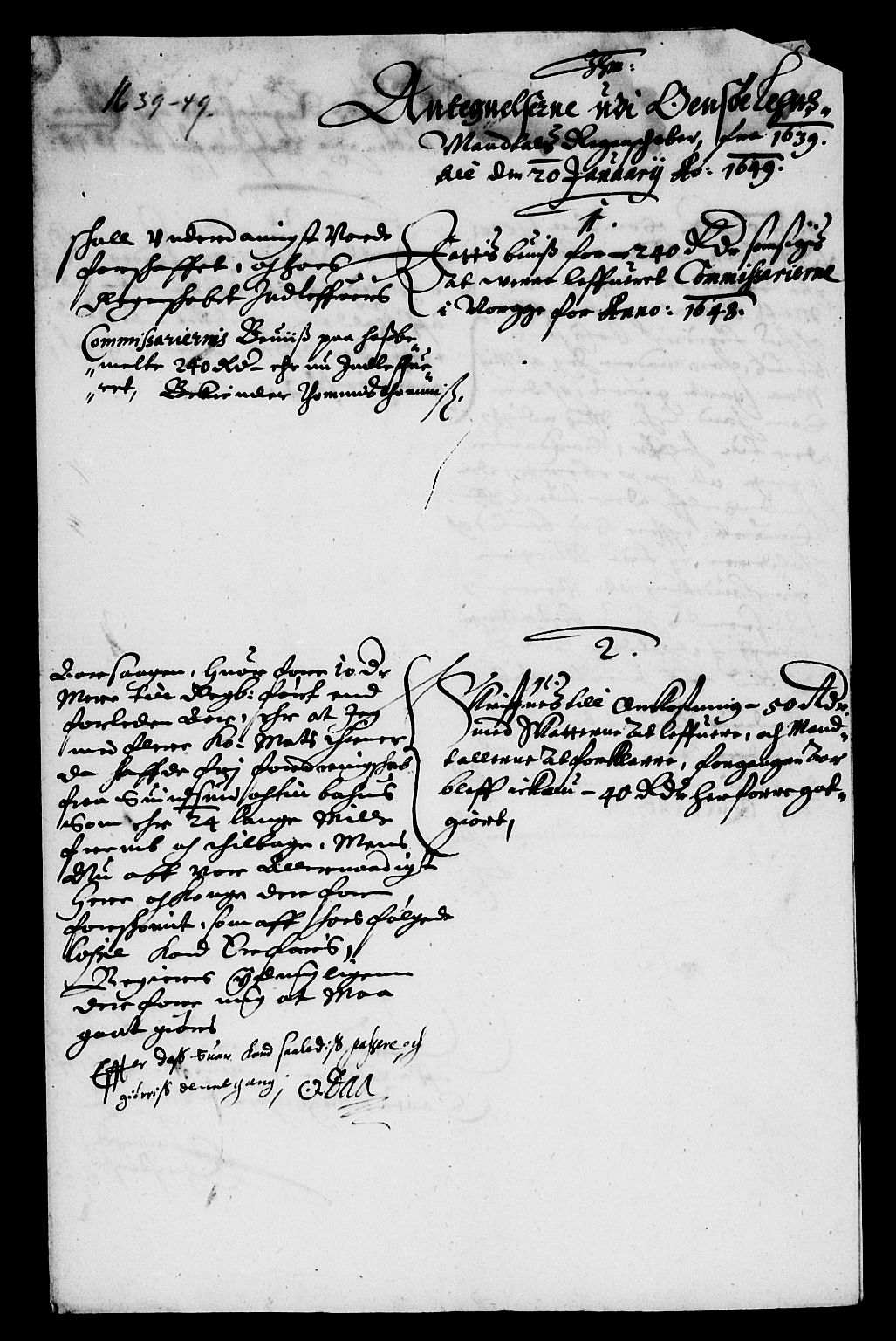 Rentekammeret inntil 1814, Reviderte regnskaper, Lensregnskaper, AV/RA-EA-5023/R/Rb/Rbe/L0002: Onsøy len, 1615-1650