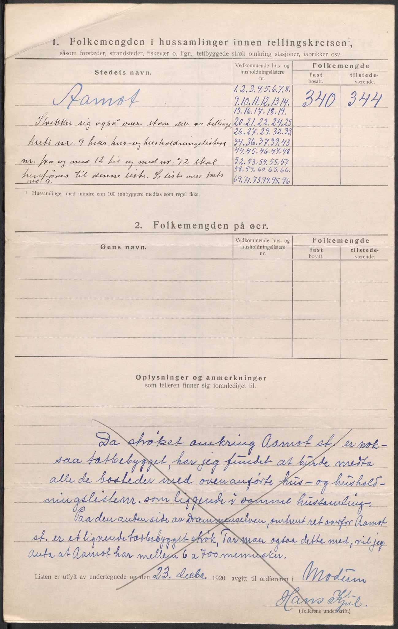 SAKO, 1920 census for Modum, 1920, p. 30