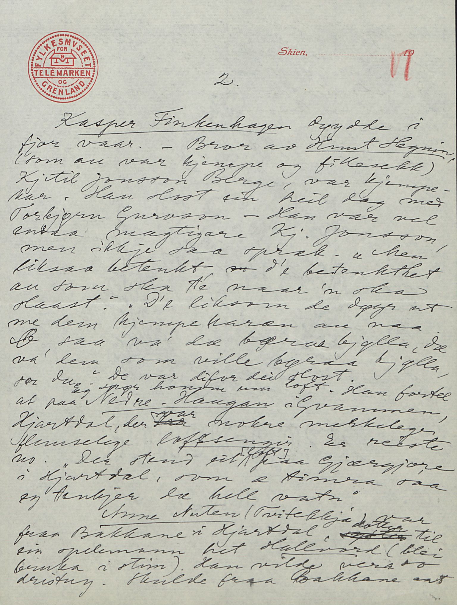 Rikard Berge, TEMU/TGM-A-1003/F/L0016/0023: 529-550 / 550 Slekt- og personalhistorie, om drikkehorn og eventuelt andre gjenstander, 1916-1926, p. 17