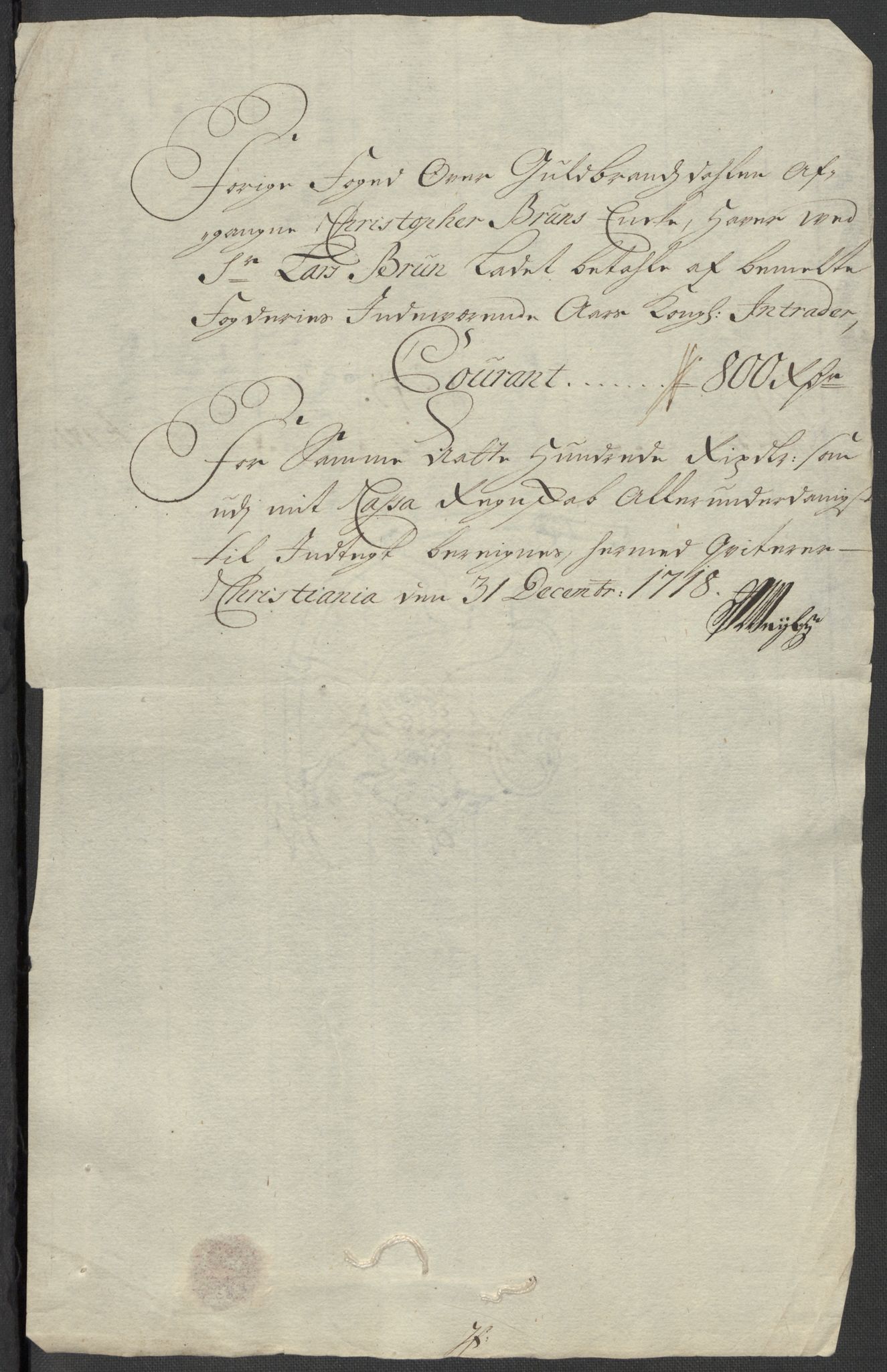 Rentekammeret inntil 1814, Reviderte regnskaper, Fogderegnskap, AV/RA-EA-4092/R17/L1188: Fogderegnskap Gudbrandsdal, 1718, p. 244