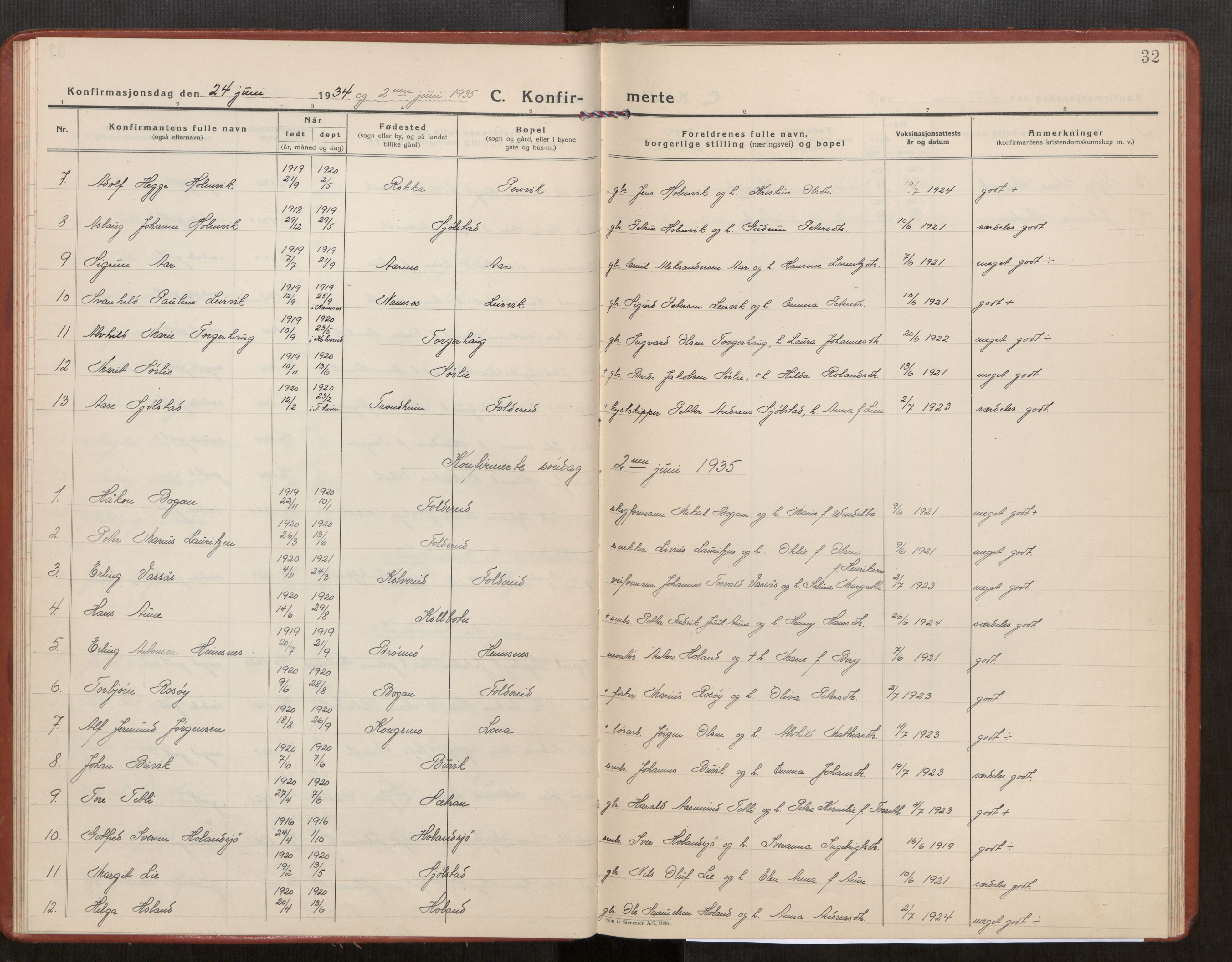 Kolvereid sokneprestkontor, AV/SAT-A-1171/H/Ha/Haa/L0003: Parish register (official) no. 3, 1927-1935, p. 32