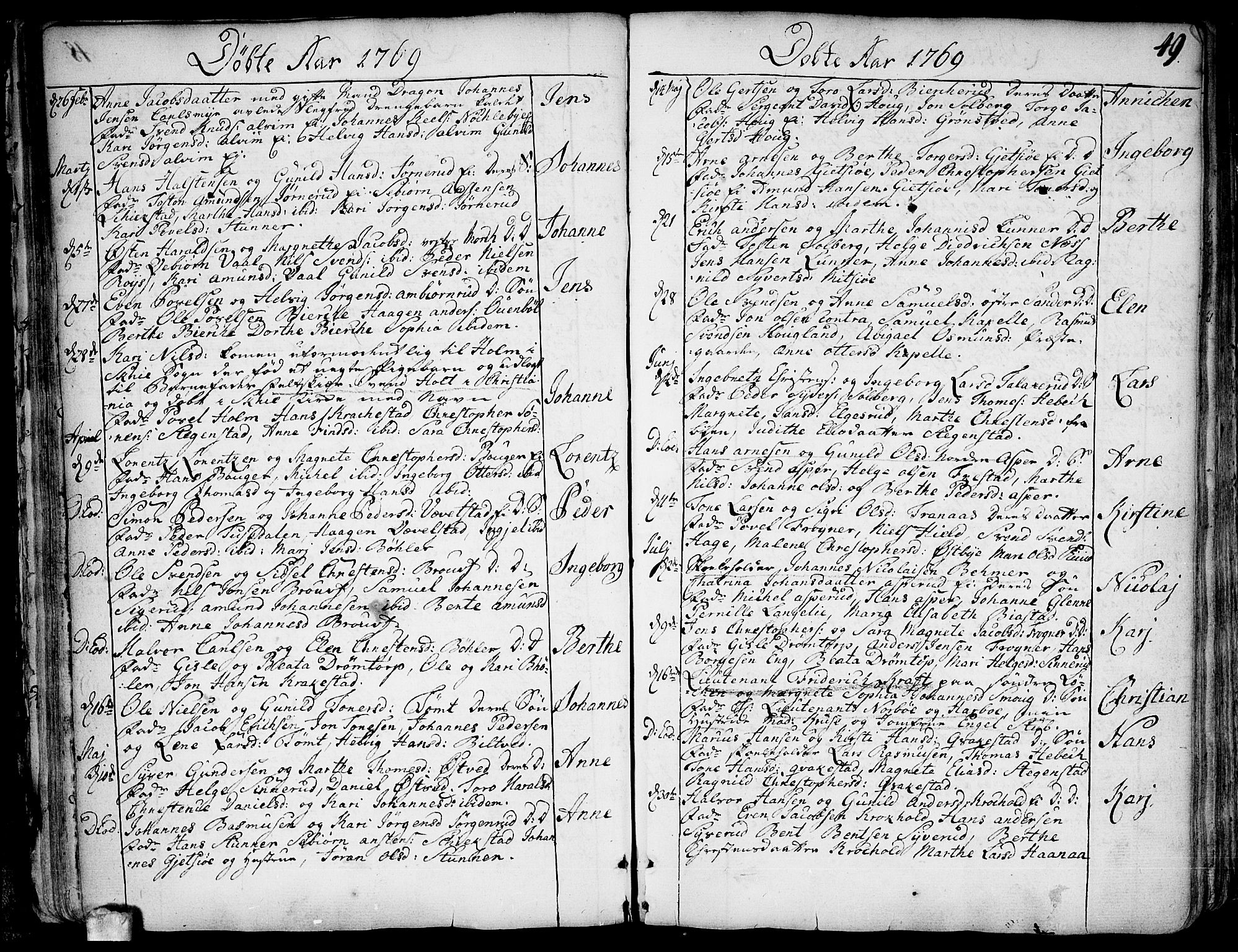 Kråkstad prestekontor Kirkebøker, SAO/A-10125a/F/Fa/L0001: Parish register (official) no. I 1, 1736-1785, p. 49