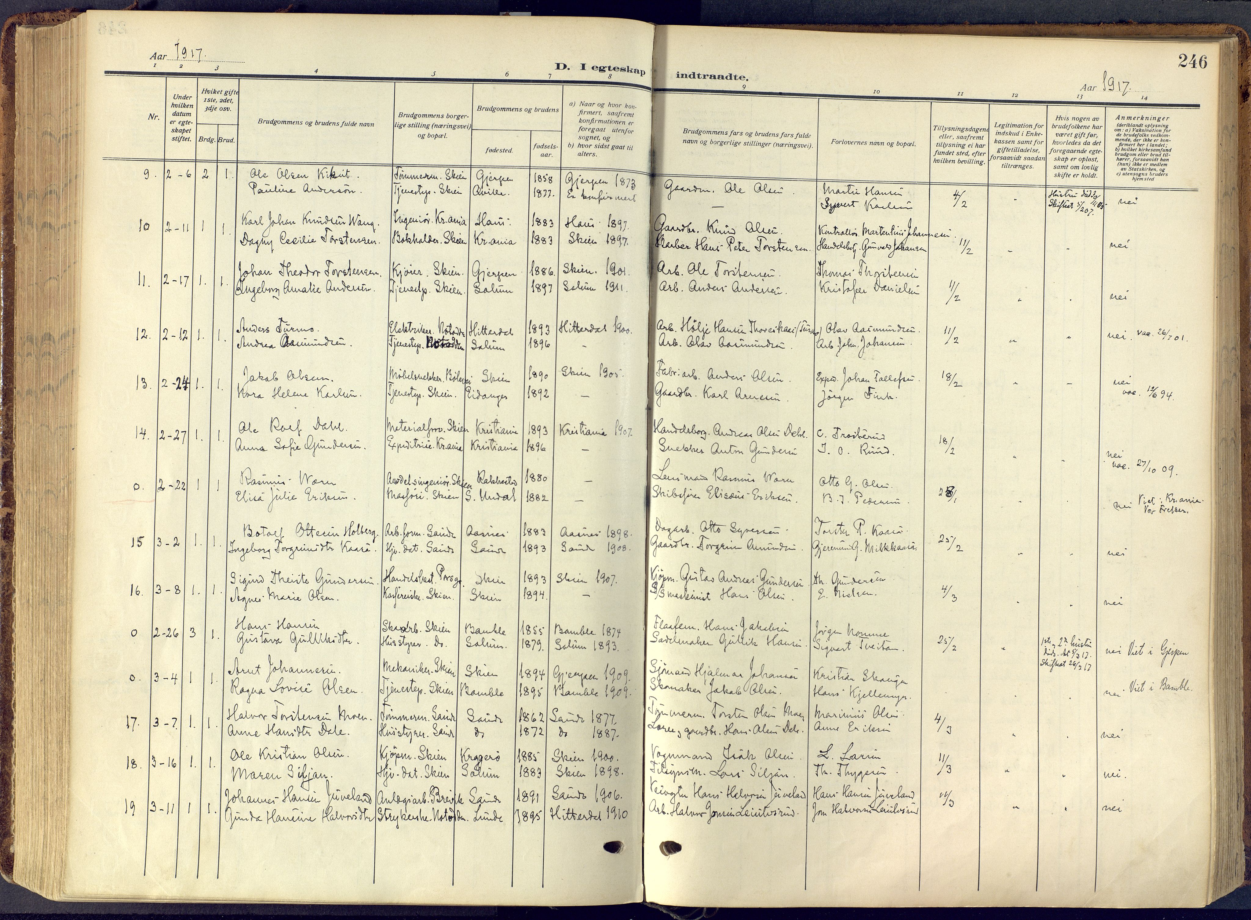 Skien kirkebøker, AV/SAKO-A-302/F/Fa/L0013: Parish register (official) no. 13, 1915-1921, p. 246