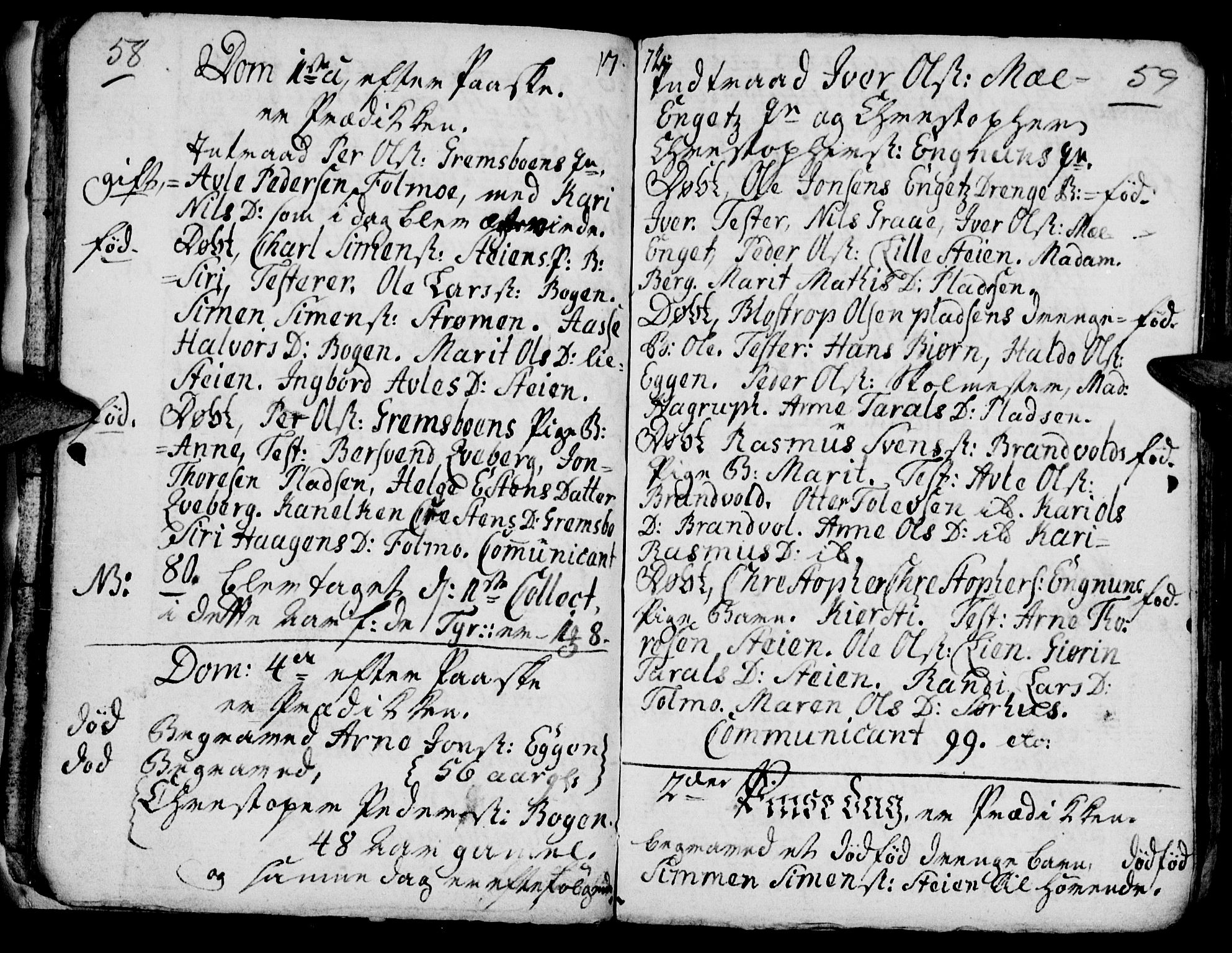 Tynset prestekontor, SAH/PREST-058/H/Ha/Hab/L0009: Parish register (official) no. 9, 1769-1781, p. 58-59