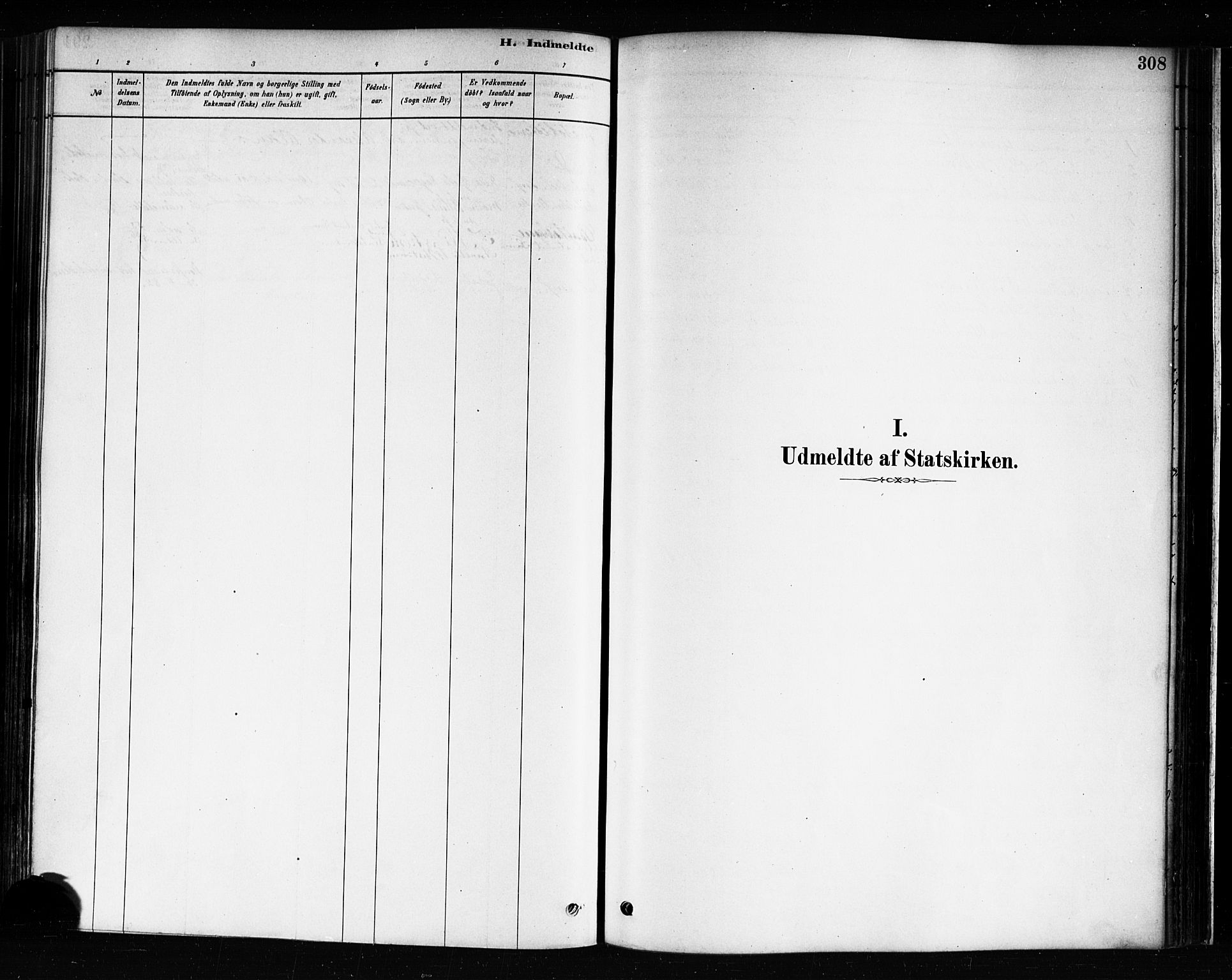 Halden prestekontor Kirkebøker, SAO/A-10909/F/Fa/L0012: Parish register (official) no. I 12, 1878-1889, p. 308