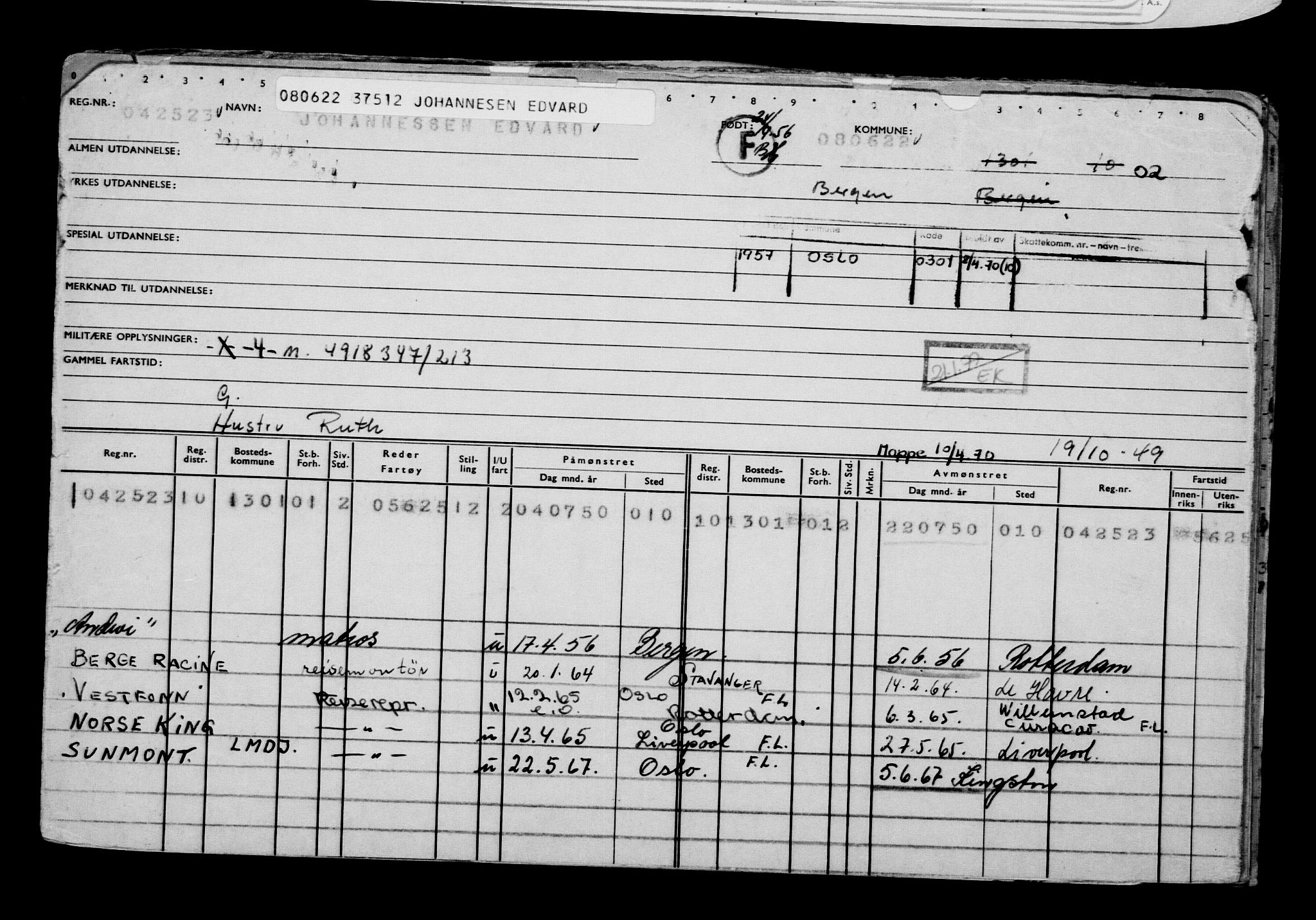 Direktoratet for sjømenn, AV/RA-S-3545/G/Gb/L0207: Hovedkort, 1922, p. 342