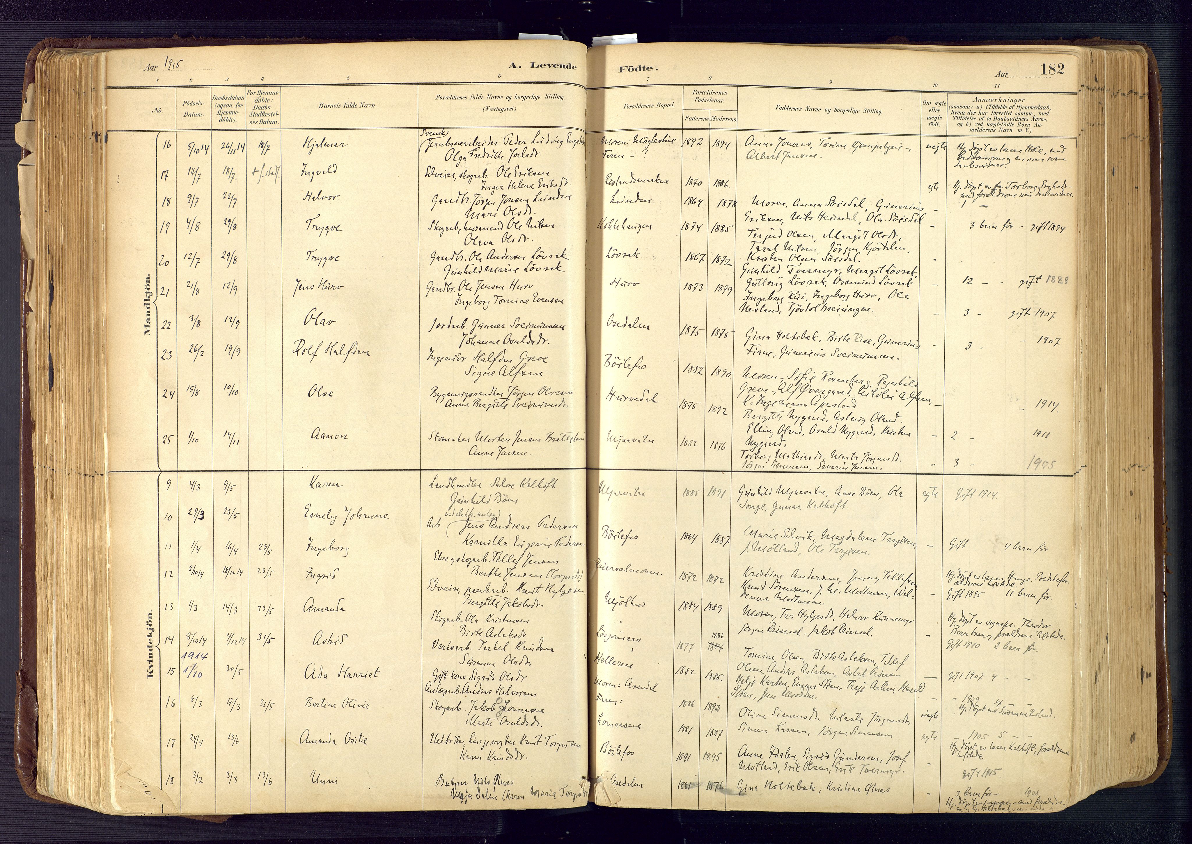 Froland sokneprestkontor, AV/SAK-1111-0013/F/Fa/L0005: Parish register (official) no. A 5, 1882-1921, p. 182