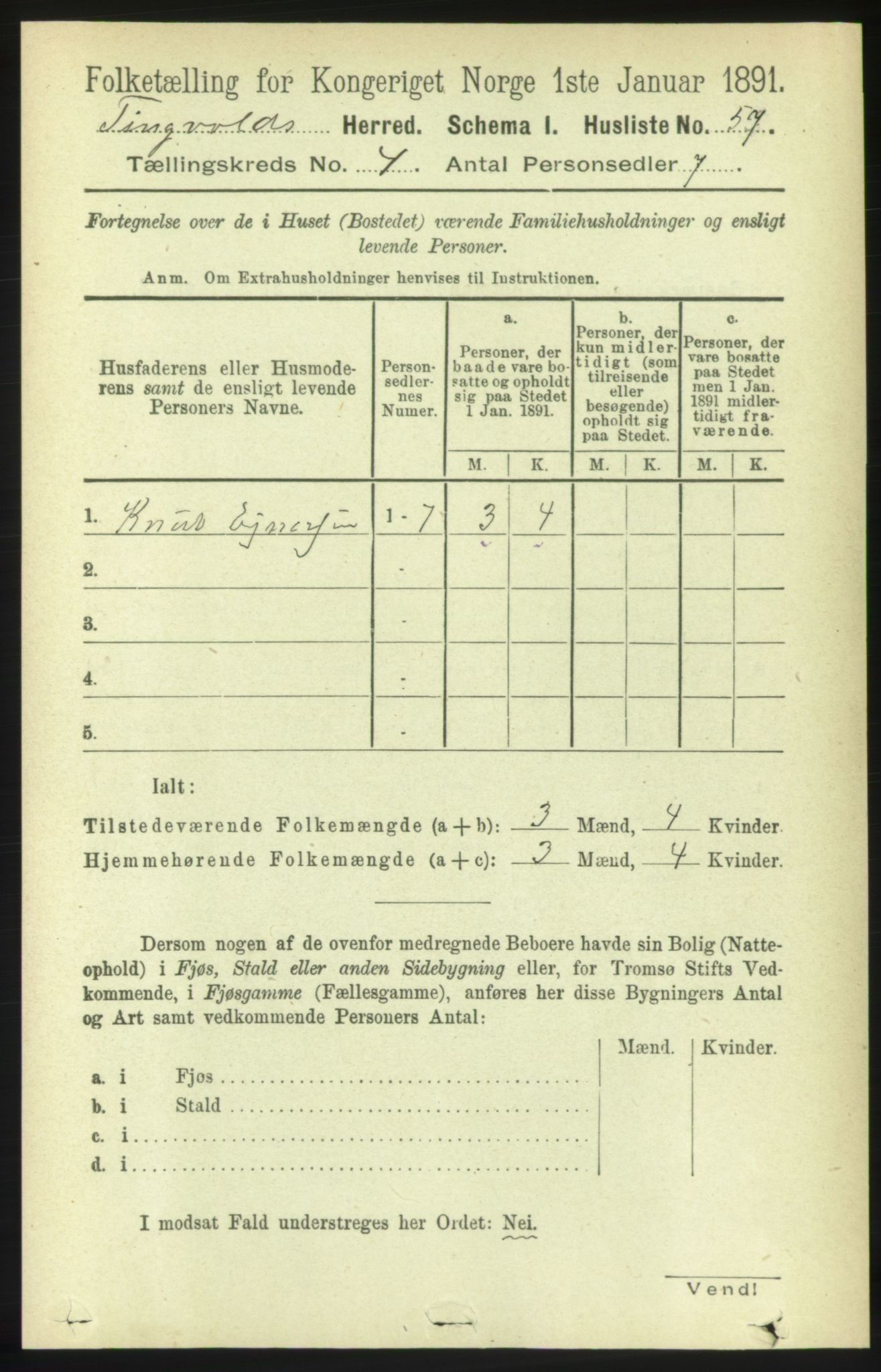 RA, 1891 census for 1560 Tingvoll, 1891, p. 1588