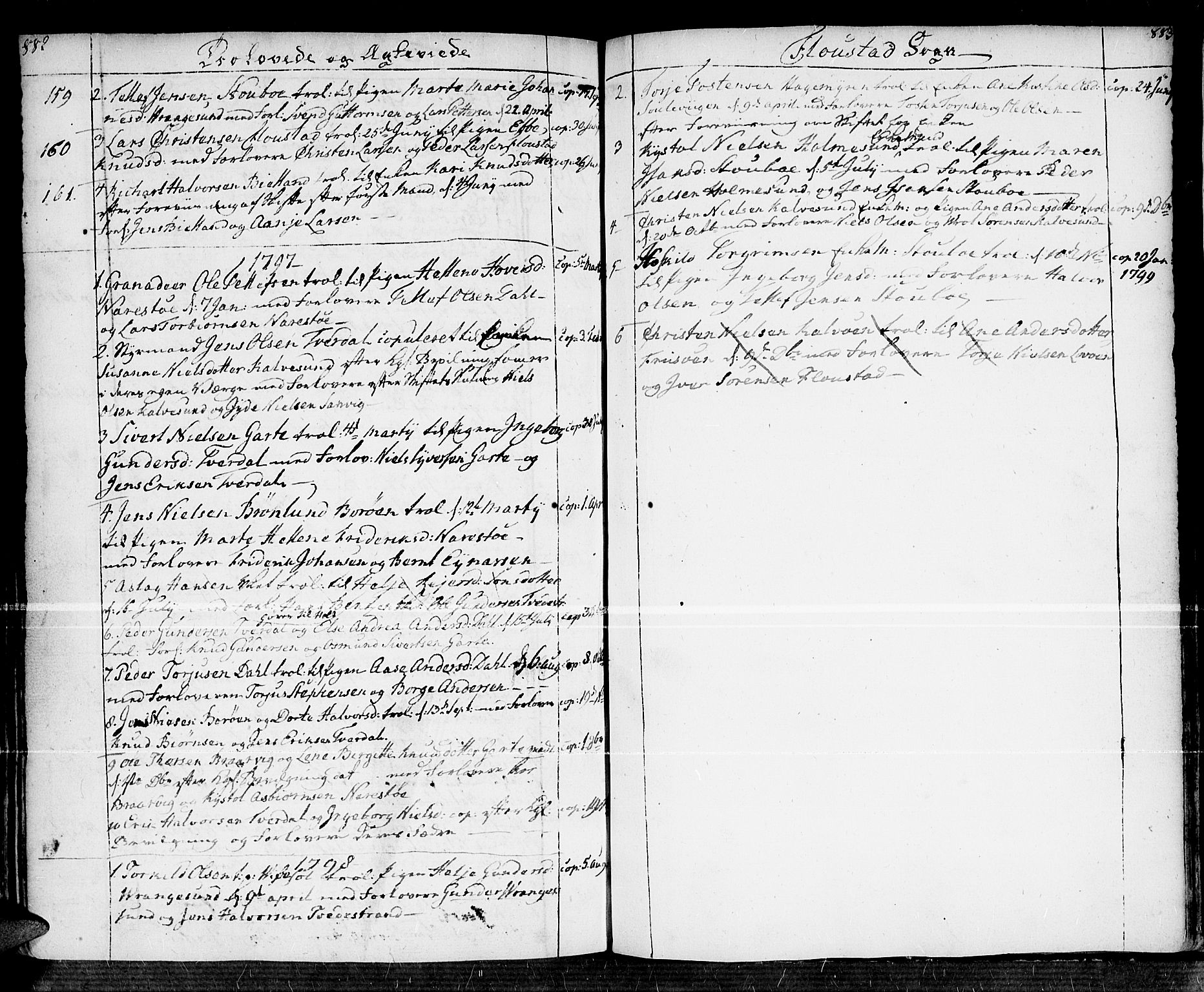 Dypvåg sokneprestkontor, SAK/1111-0007/F/Fa/Faa/L0001: Parish register (official) no. A 1 /2, 1765-1798, p. 882-883
