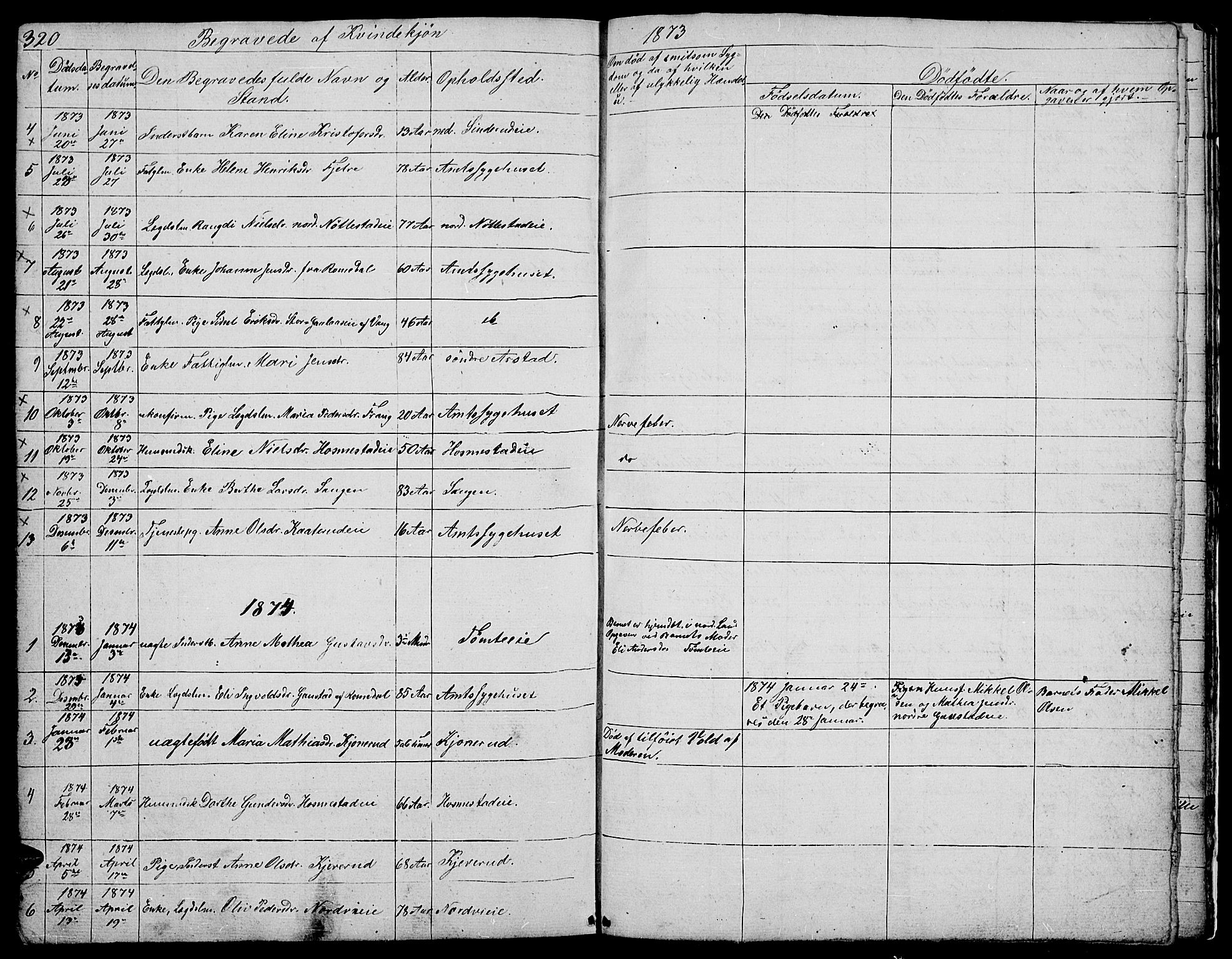 Stange prestekontor, SAH/PREST-002/L/L0002: Parish register (copy) no. 2, 1838-1879, p. 320