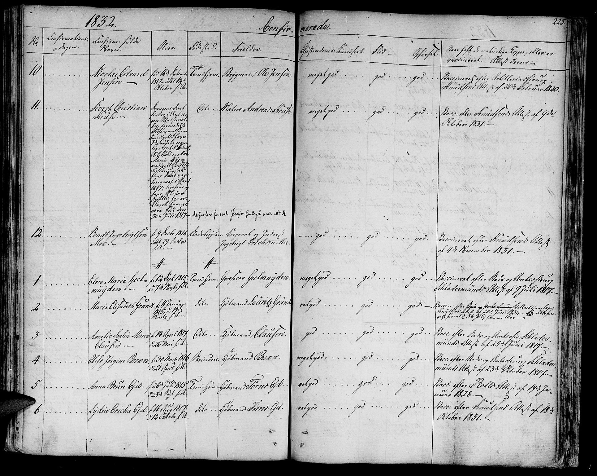 Ministerialprotokoller, klokkerbøker og fødselsregistre - Sør-Trøndelag, AV/SAT-A-1456/602/L0108: Parish register (official) no. 602A06, 1821-1839, p. 225