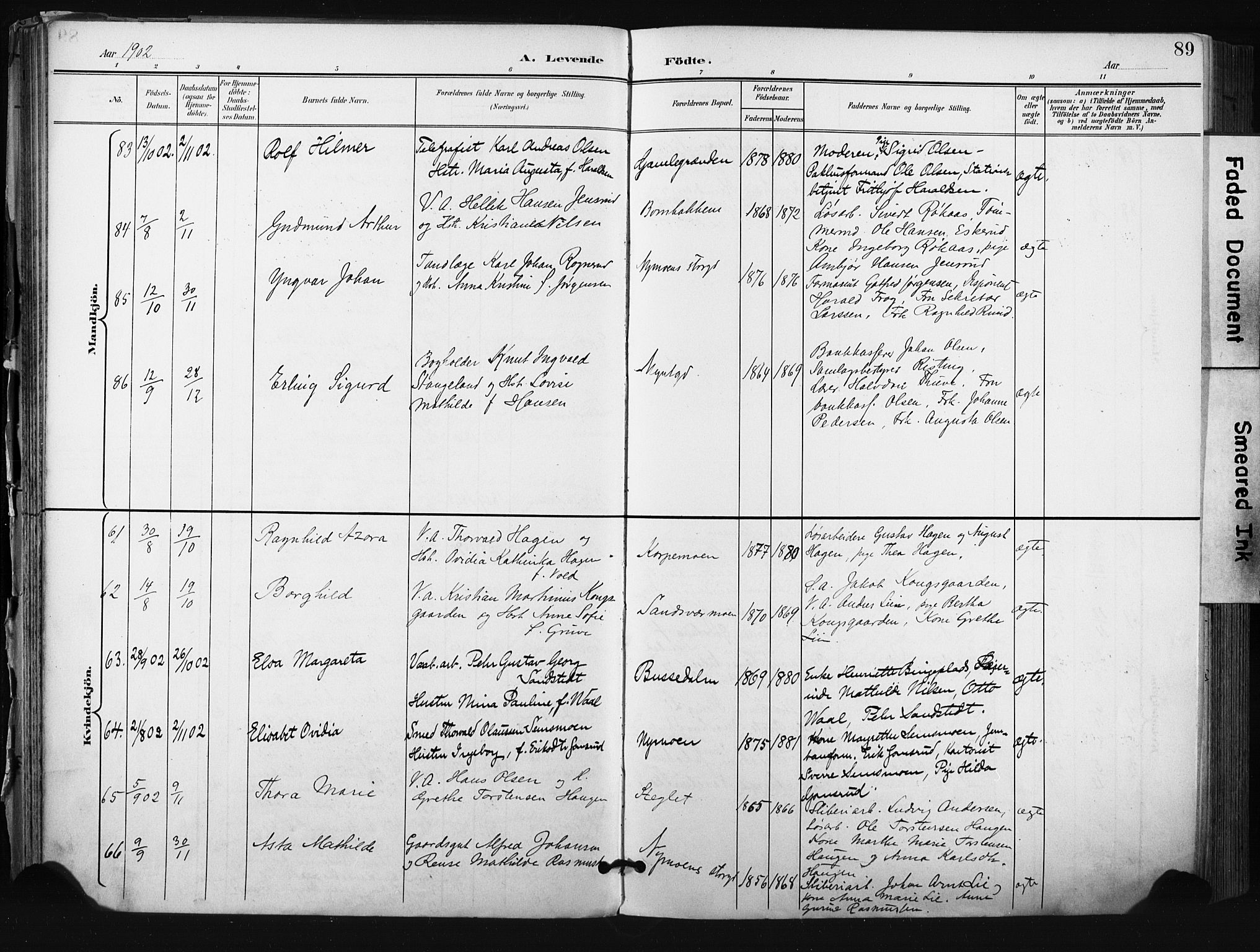 Kongsberg kirkebøker, AV/SAKO-A-22/F/Fb/L0003: Parish register (official) no. II 3, 1896-1905, p. 89