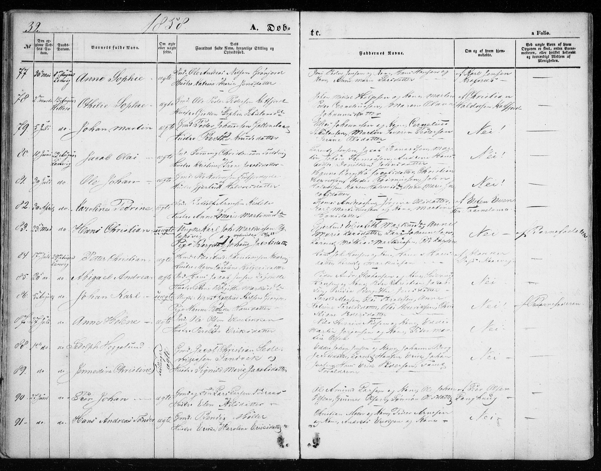 Lenvik sokneprestembete, SATØ/S-1310/H/Ha/Haa/L0007kirke: Parish register (official) no. 7, 1855-1865, p. 32