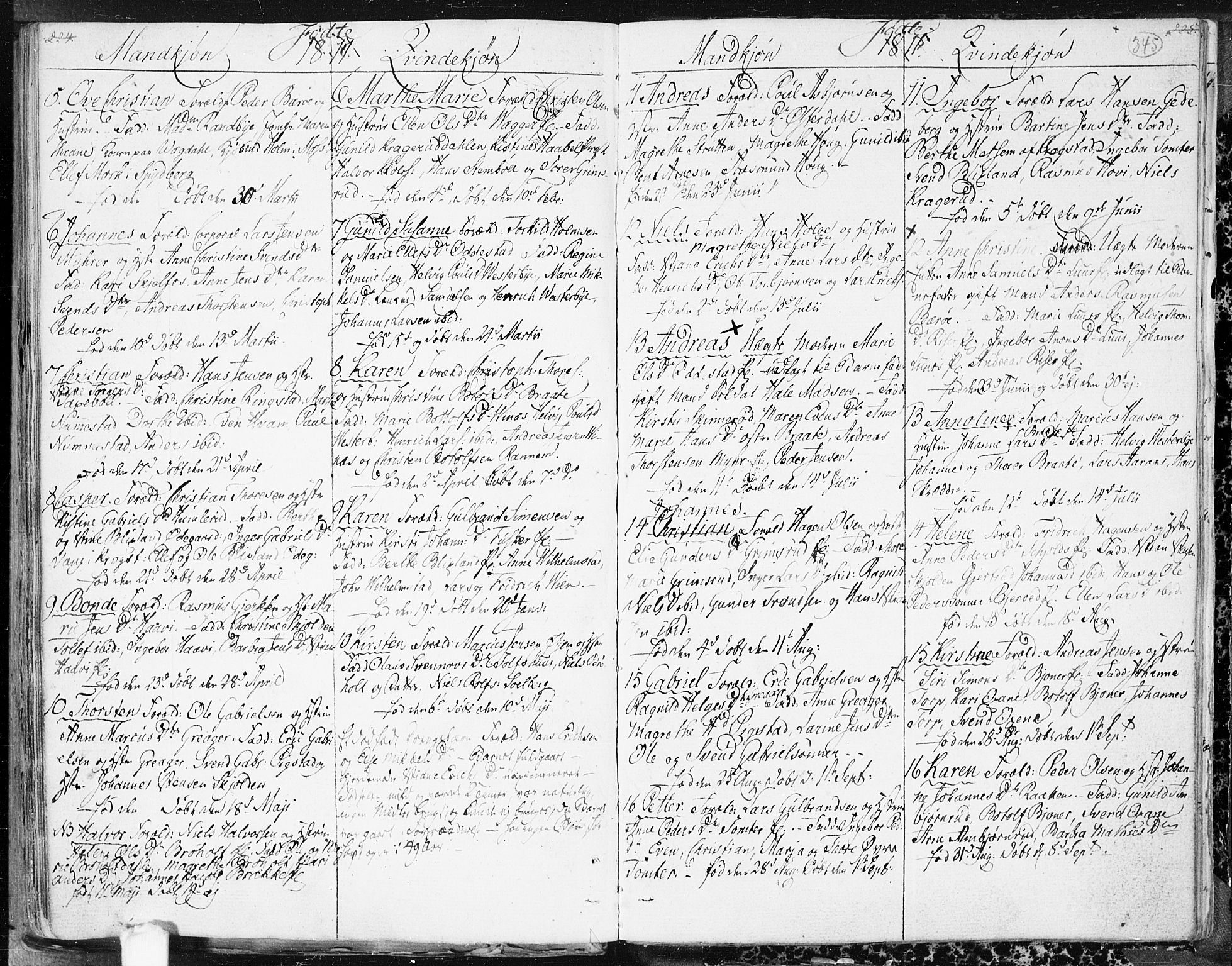 Hobøl prestekontor Kirkebøker, AV/SAO-A-2002/F/Fa/L0001: Parish register (official) no. I 1, 1733-1814, p. 345