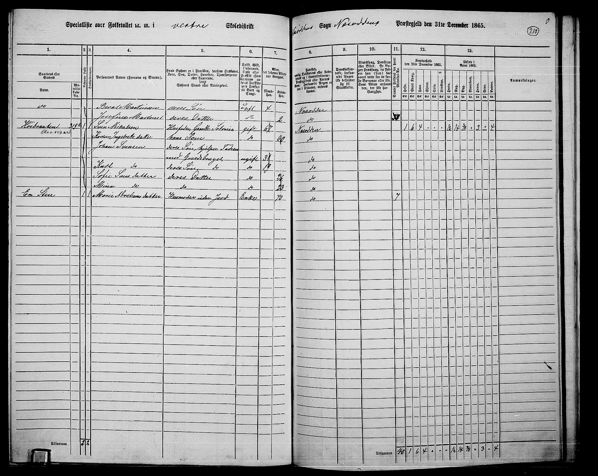 RA, 1865 census for Nesodden, 1865, p. 51