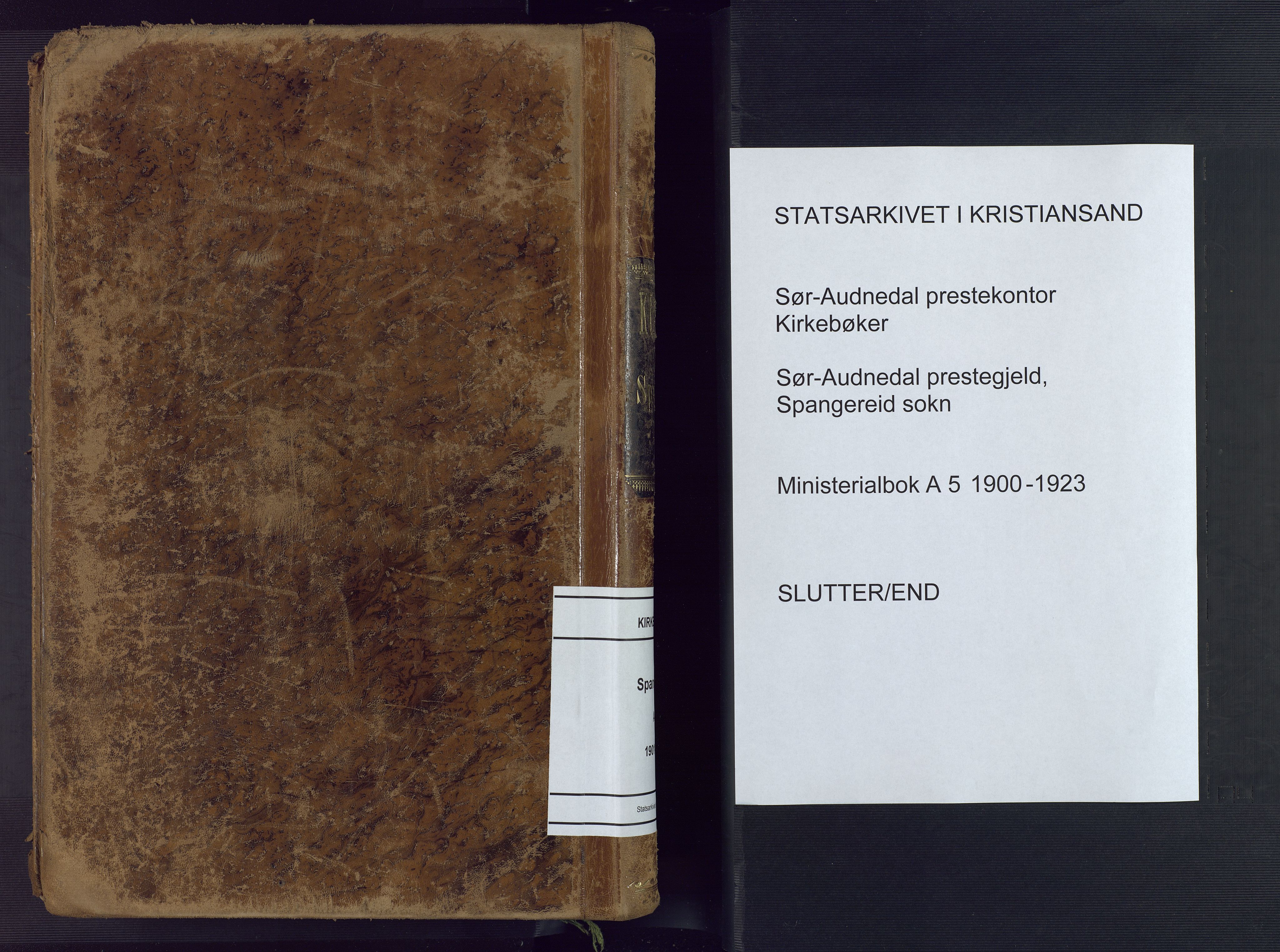 Sør-Audnedal sokneprestkontor, AV/SAK-1111-0039/F/Fa/Faa/L0005: Parish register (official) no. A 5, 1900-1923