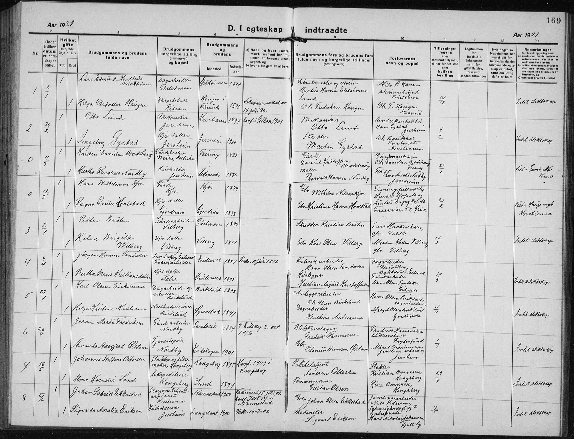 Ullensaker prestekontor Kirkebøker, AV/SAO-A-10236a/G/Gb/L0002: Parish register (copy) no. II 2, 1917-1941, p. 169