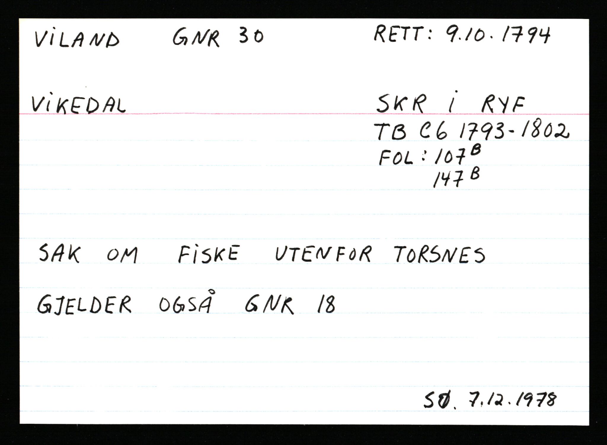 Statsarkivet i Stavanger, AV/SAST-A-101971/03/Y/Ym/L0067: Åstedskort sortert etter gårdsnavn: Vik - Vold, 1600-1950, p. 309