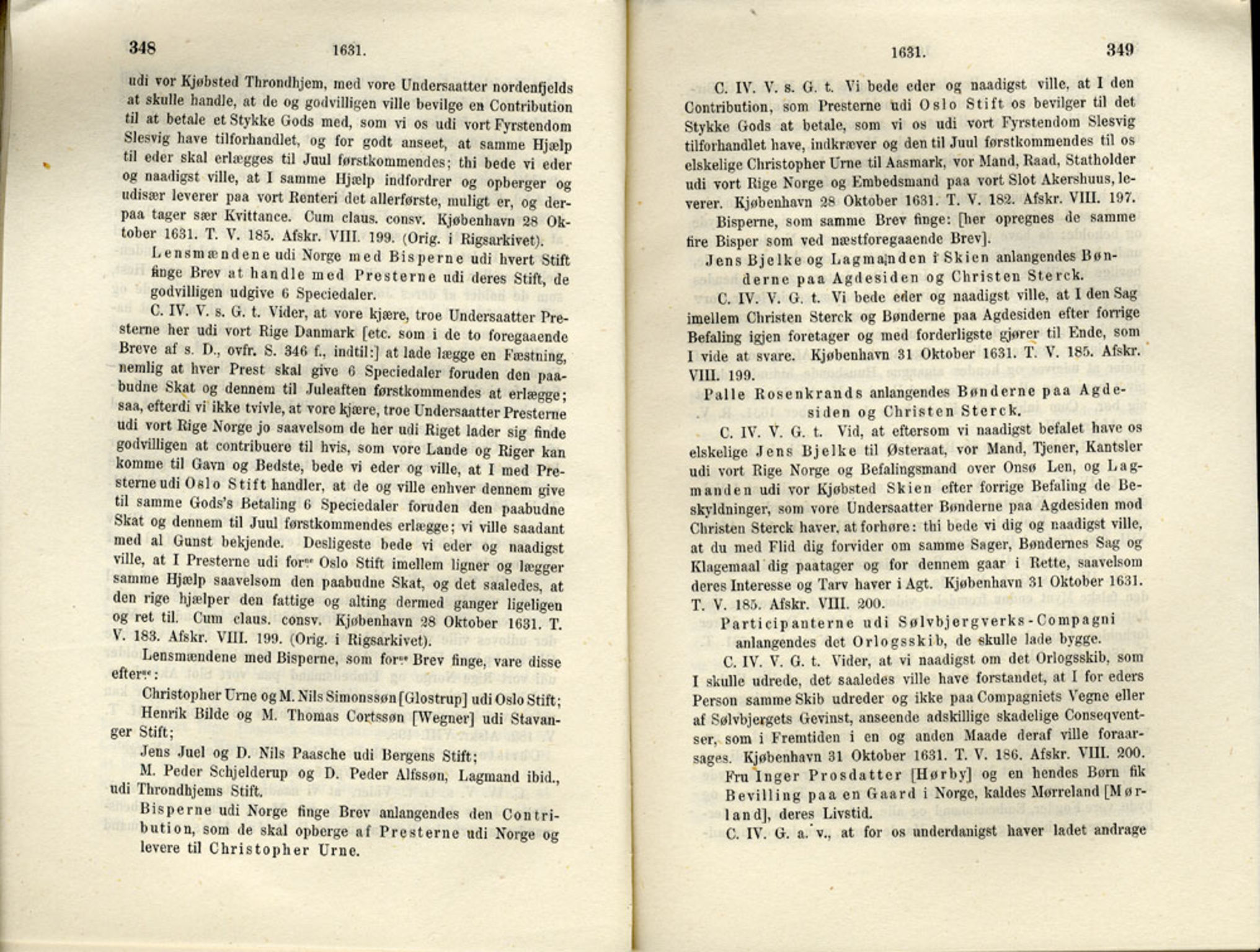 Publikasjoner utgitt av Det Norske Historiske Kildeskriftfond, PUBL/-/-/-: Norske Rigs-Registranter, bind 6, 1628-1634, p. 348-349