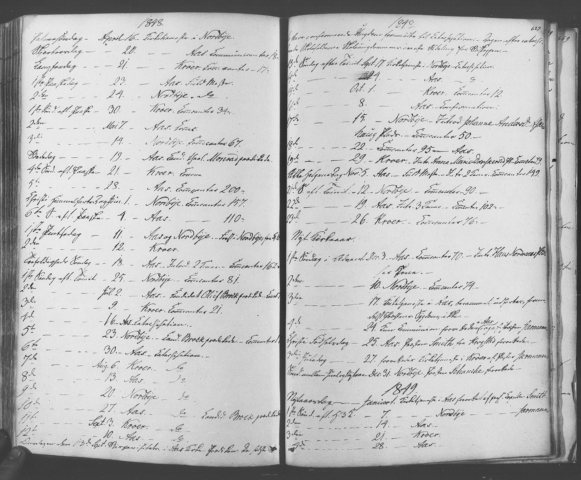 Ås prestekontor Kirkebøker, AV/SAO-A-10894/F/Fa/L0006: Parish register (official) no. I 6, 1841-1853, p. 626-627