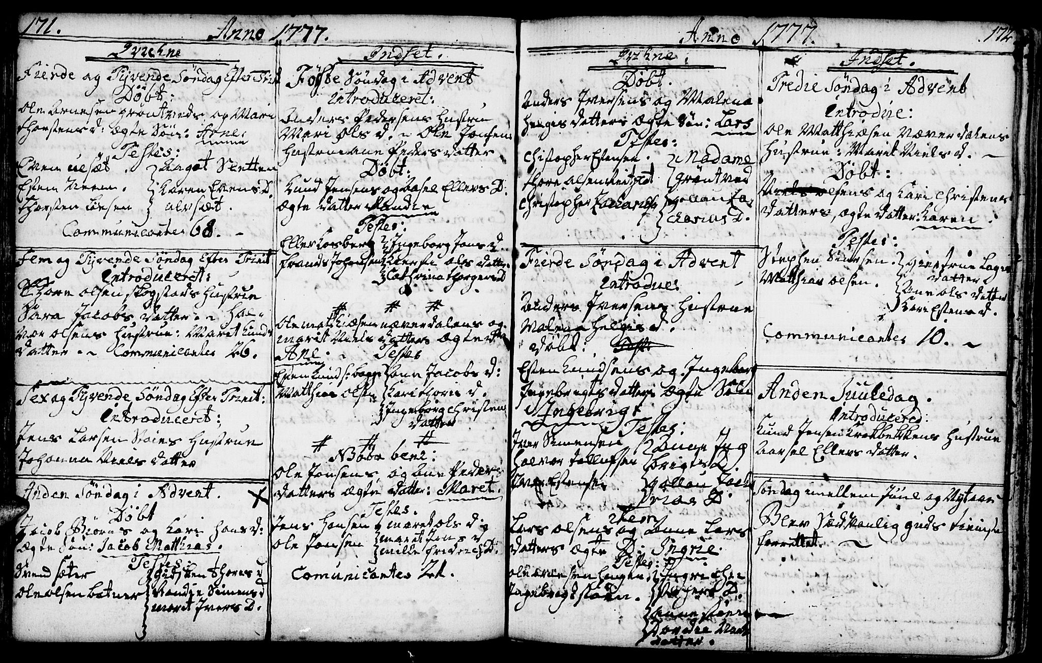Kvikne prestekontor, AV/SAH-PREST-064/H/Ha/Haa/L0002: Parish register (official) no. 2, 1764-1784, p. 171-172