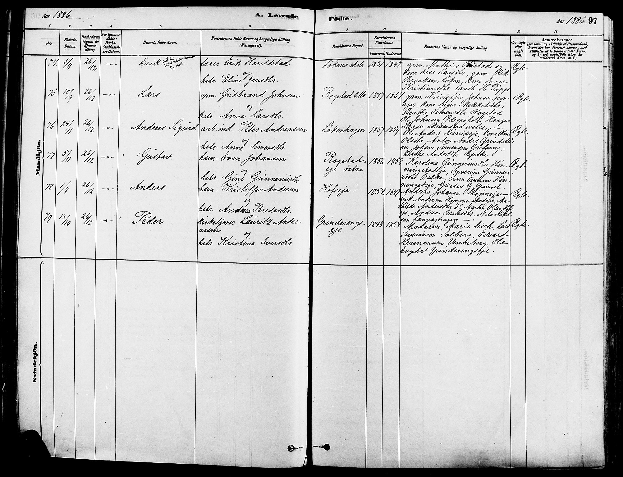 Løten prestekontor, SAH/PREST-022/K/Ka/L0009: Parish register (official) no. 9, 1878-1891, p. 97