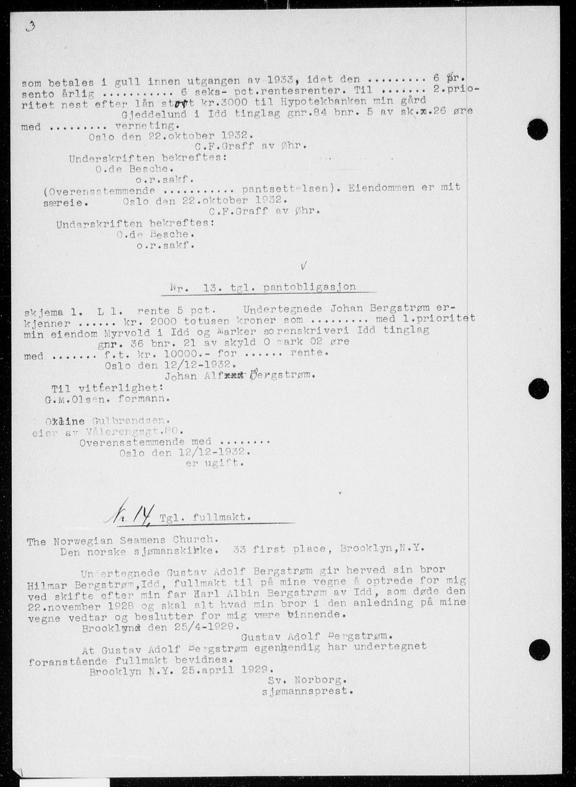 Idd og Marker sorenskriveri, SAO/A-10283/G/Gb/Gba/L0048: Mortgage book no. 48, 1932-1933, p. 3