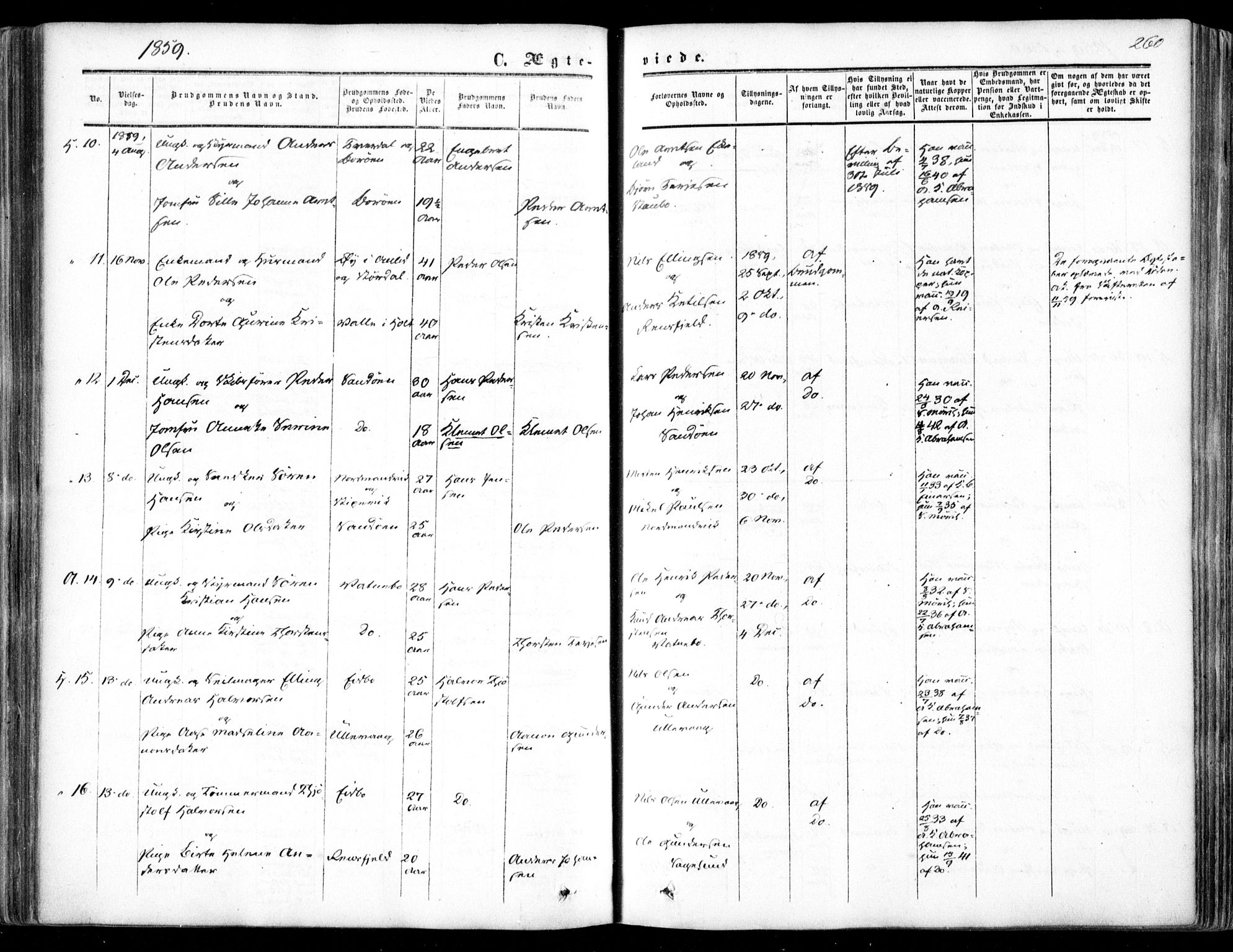 Dypvåg sokneprestkontor, AV/SAK-1111-0007/F/Fa/Faa/L0006: Parish register (official) no. A 6, 1855-1872, p. 260