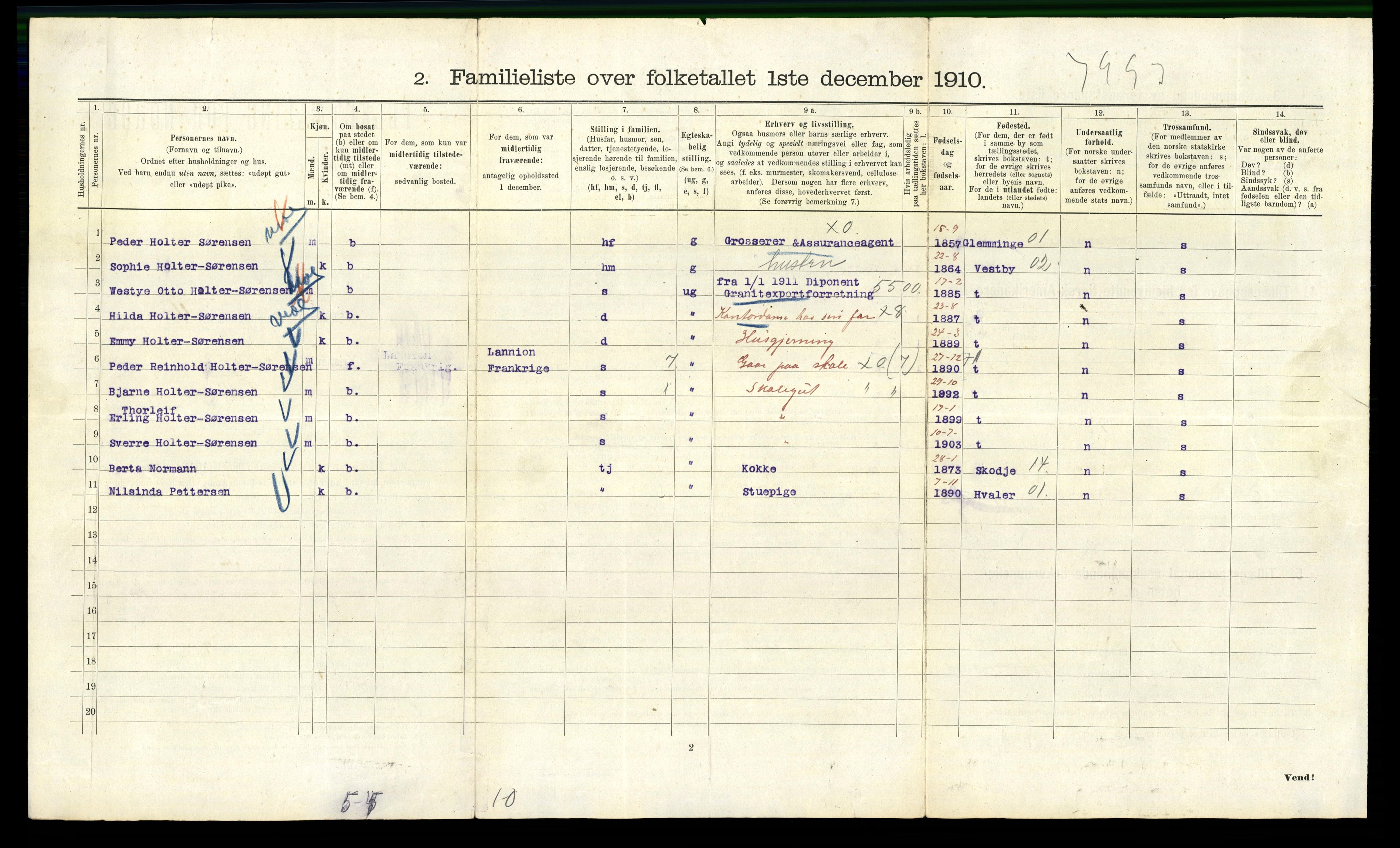 RA, 1910 census for Kristiania, 1910, p. 95096