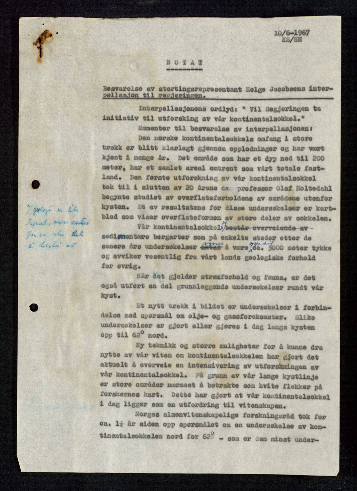 Industridepartementet, Oljekontoret, AV/SAST-A-101348/Db/L0005: Seismiske undersøkelser, 1963-1972, p. 23