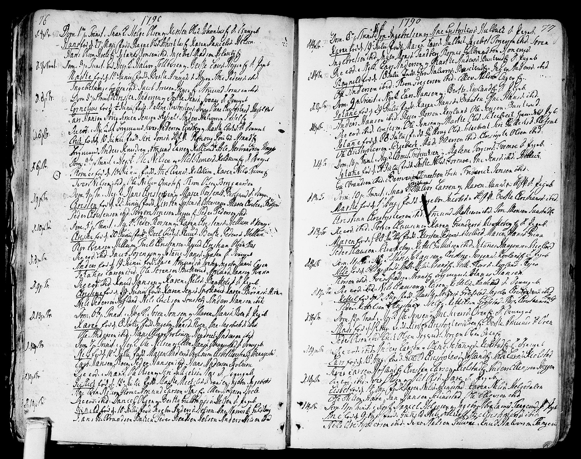 Modum kirkebøker, AV/SAKO-A-234/F/Fa/L0003: Parish register (official) no. 3, 1783-1819, p. 76-77