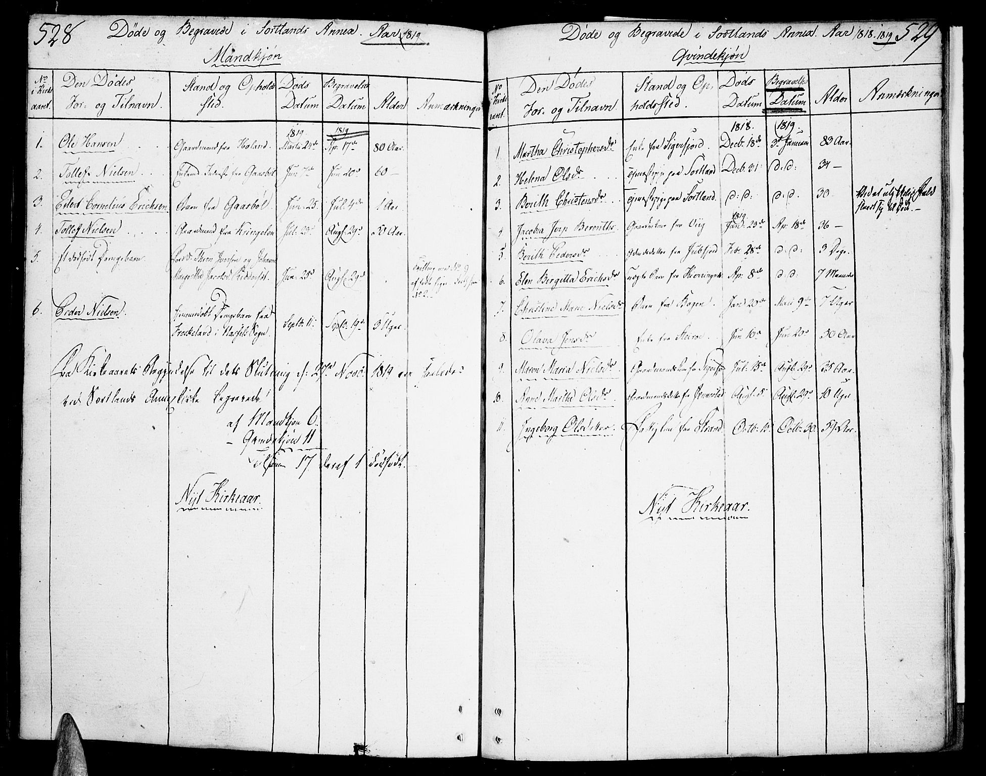 Ministerialprotokoller, klokkerbøker og fødselsregistre - Nordland, SAT/A-1459/888/L1235: Parish register (official) no. 888A04 /2, 1819-1819, p. 528-529