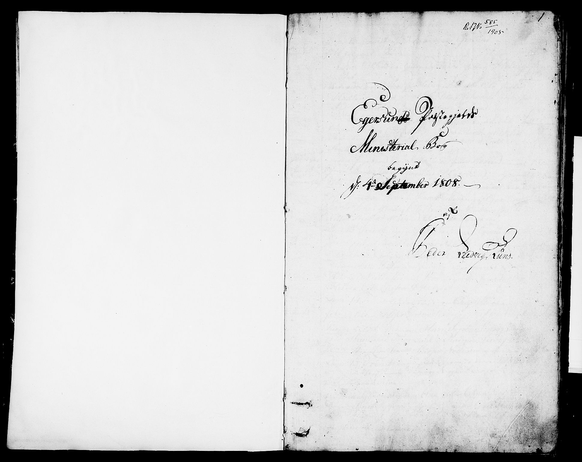 Eigersund sokneprestkontor, SAST/A-101807/S08/L0006: Parish register (official) no. A 6, 1808-1815, p. 1