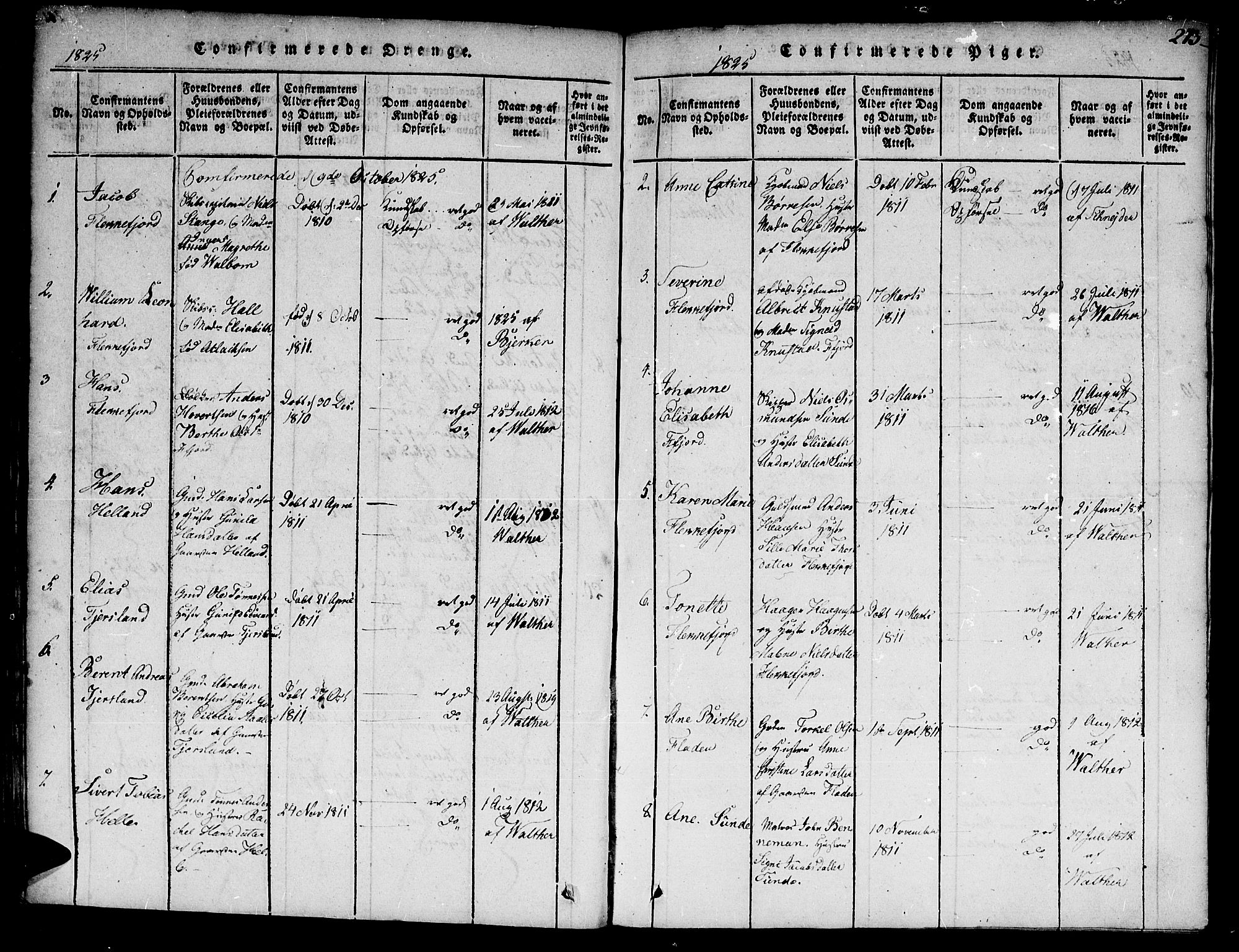 Flekkefjord sokneprestkontor, SAK/1111-0012/F/Fa/Fac/L0002: Parish register (official) no. A 2, 1815-1826, p. 273