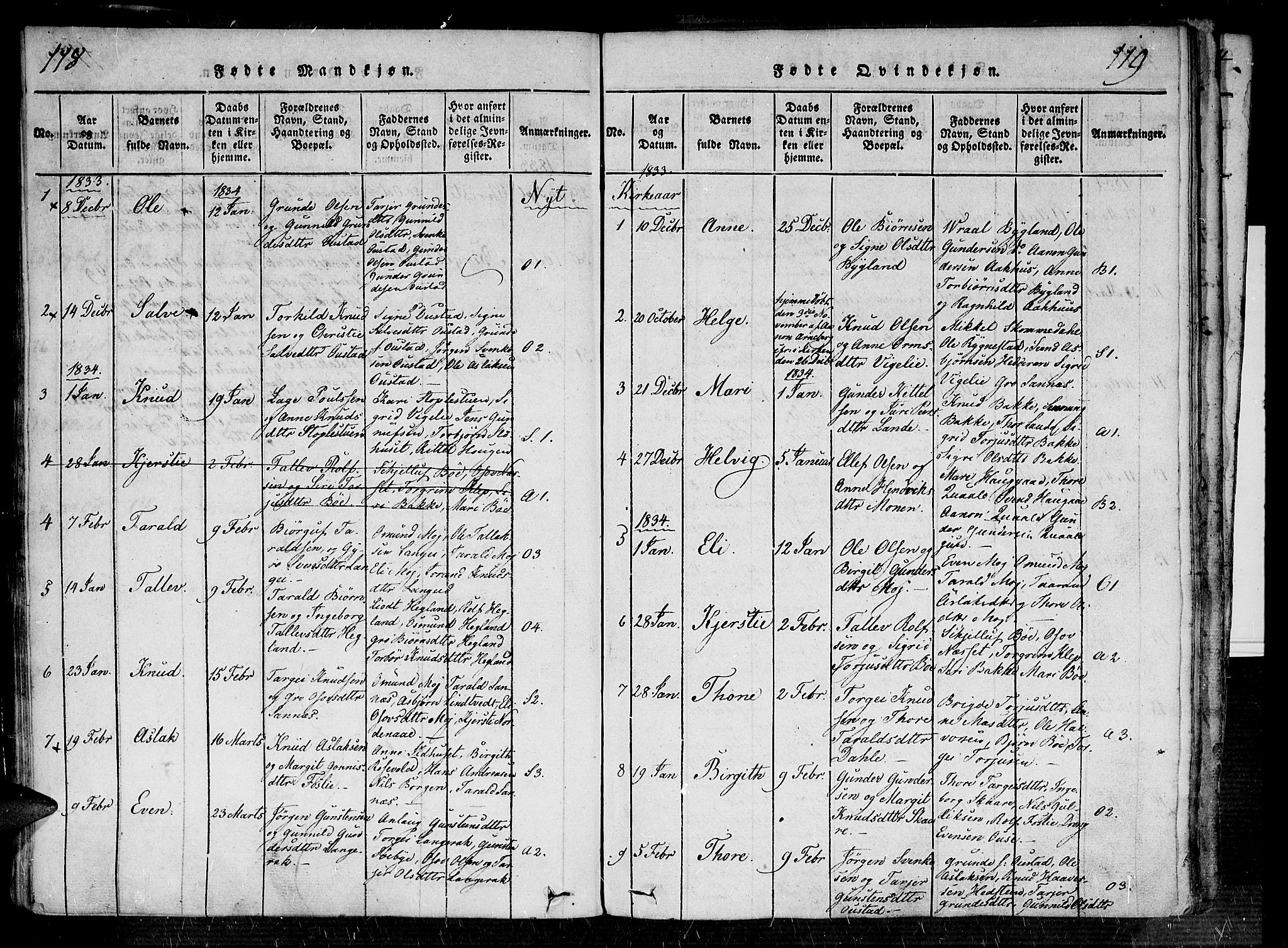 Bygland sokneprestkontor, AV/SAK-1111-0006/F/Fa/Fab/L0003: Parish register (official) no. A 3, 1816-1841, p. 118-119