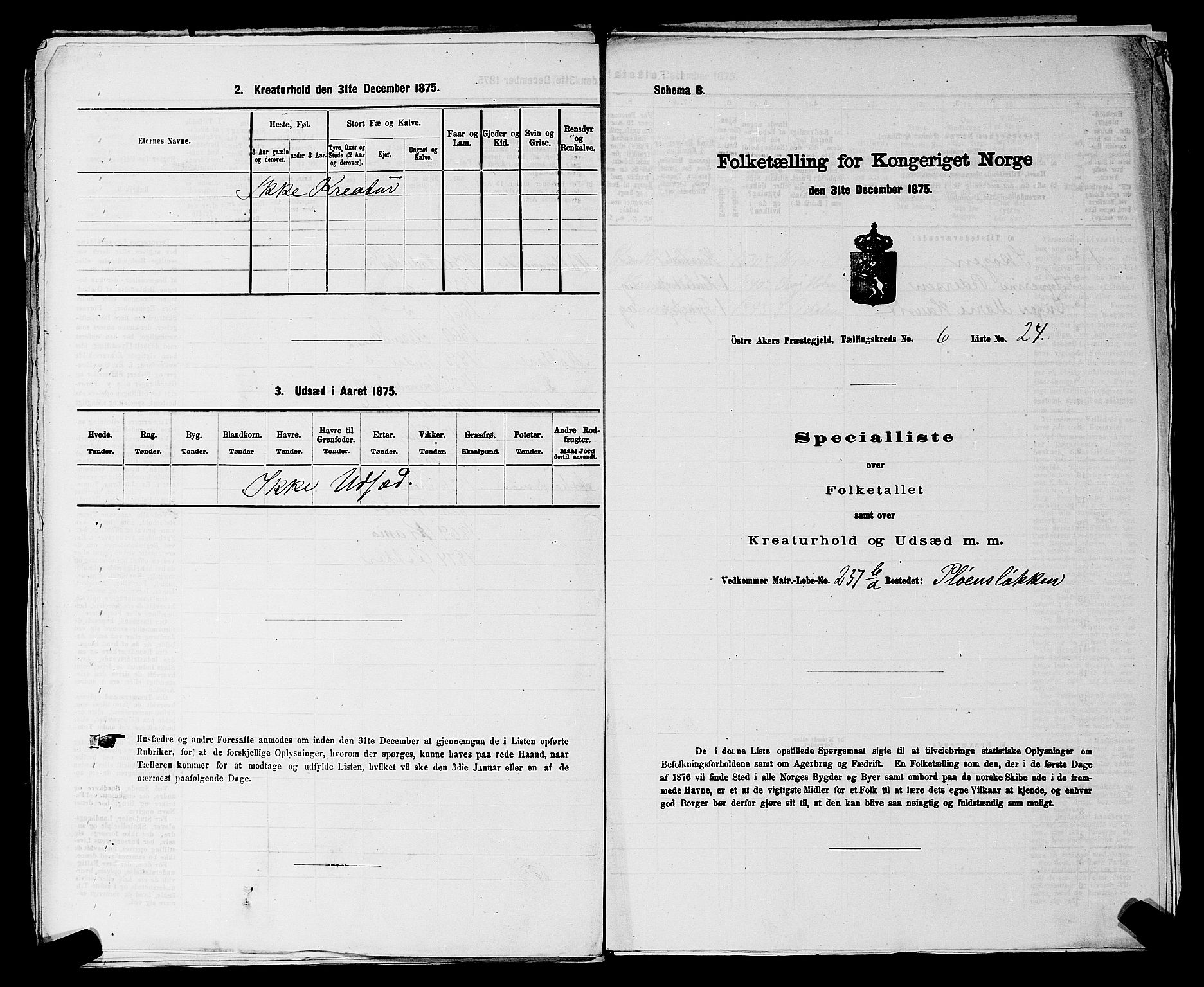 RA, 1875 census for 0218bP Østre Aker, 1875, p. 2974