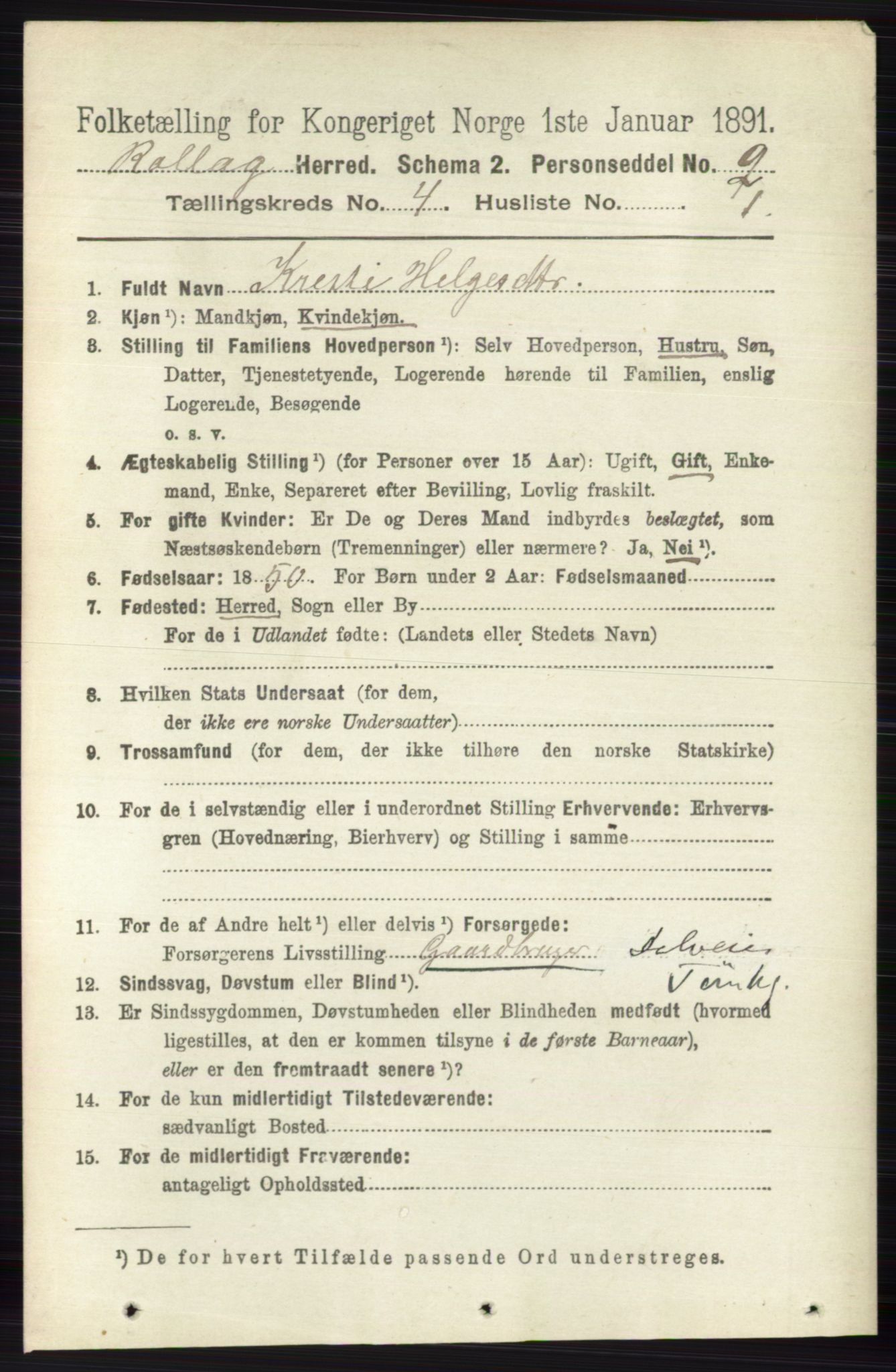 RA, 1891 census for 0632 Rollag, 1891, p. 1283