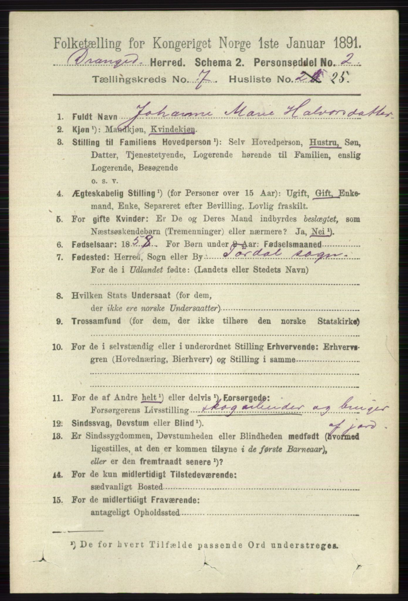 RA, 1891 census for 0817 Drangedal, 1891, p. 2566