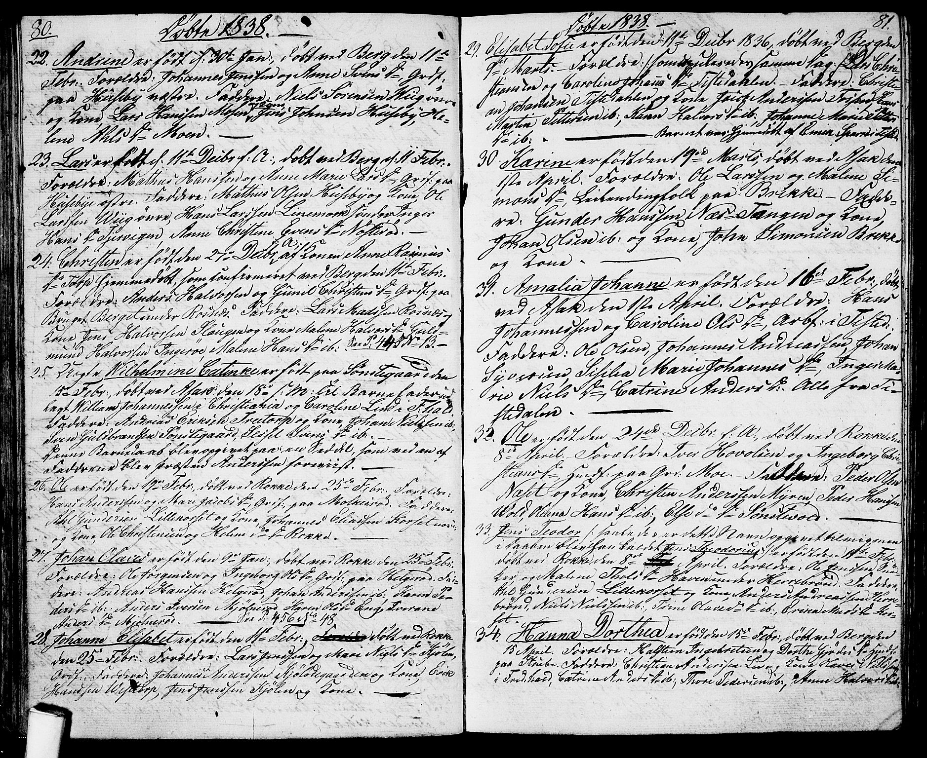 Berg prestekontor Kirkebøker, SAO/A-10902/G/Ga/L0002: Parish register (copy) no. I 2, 1832-1844, p. 80-81