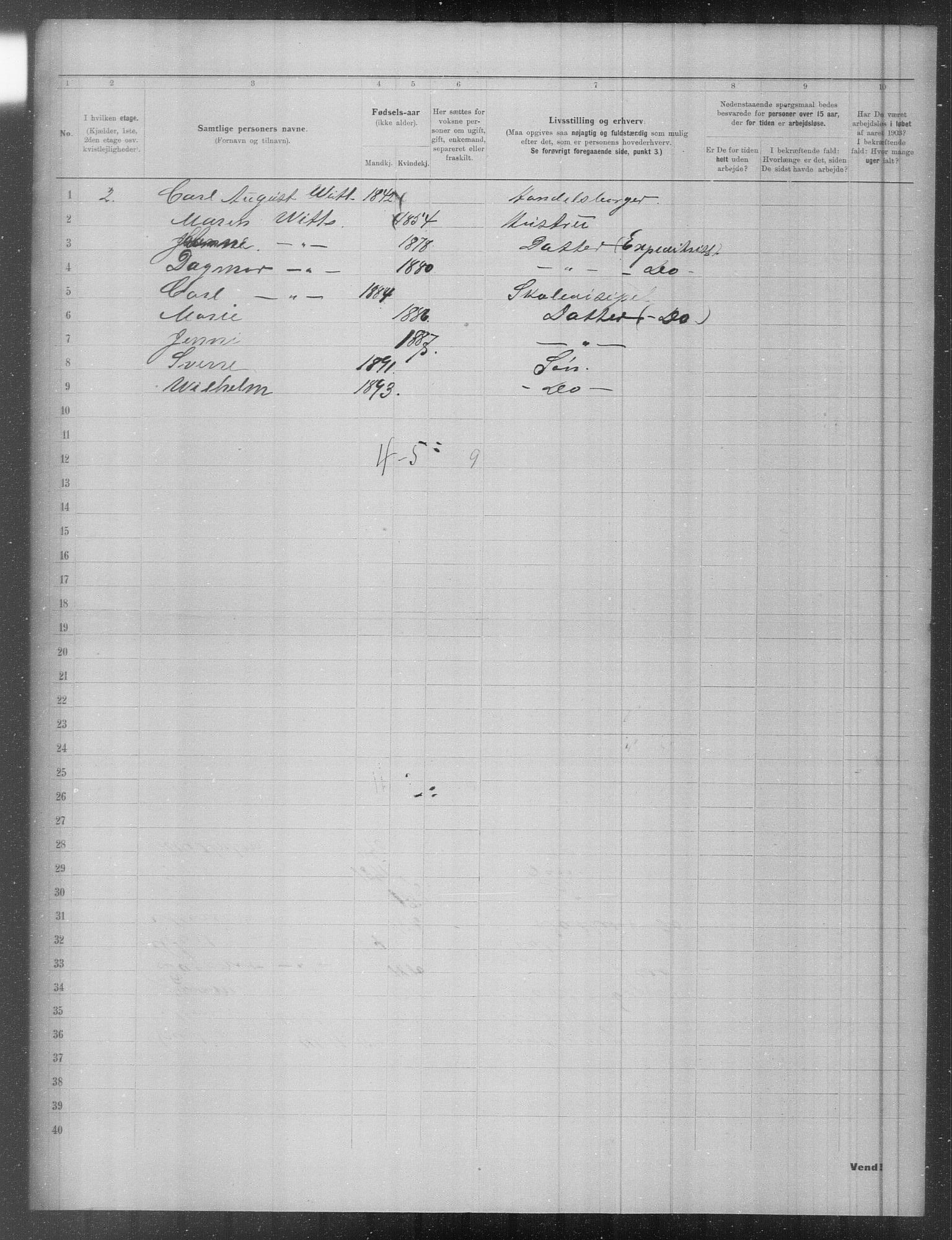 OBA, Municipal Census 1903 for Kristiania, 1903, p. 3517