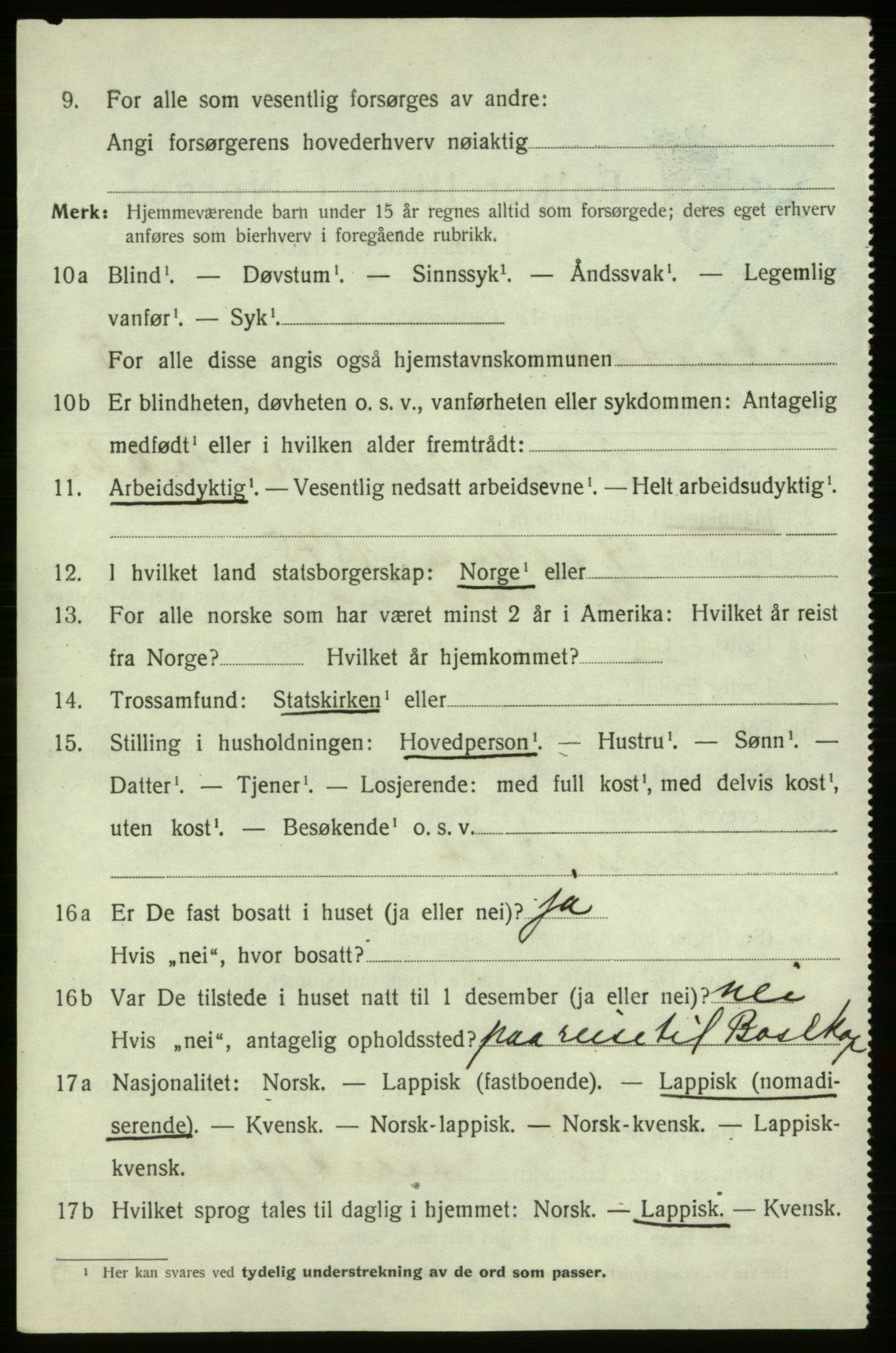 SATØ, 1920 census for Kautokeino, 1920, p. 1934