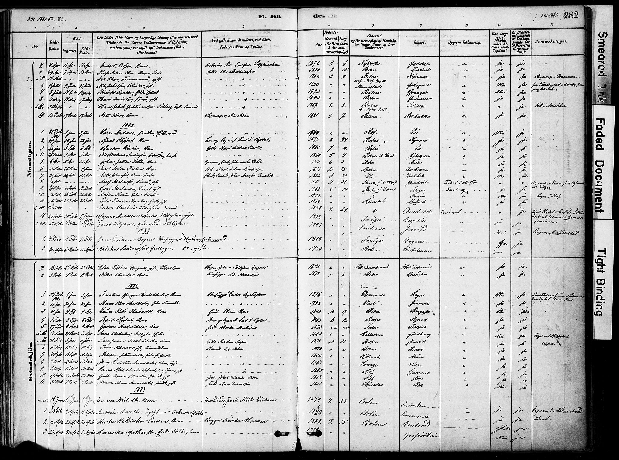 Botne kirkebøker, AV/SAKO-A-340/F/Fa/L0007: Parish register (official) no. I 7, 1878-1910, p. 282